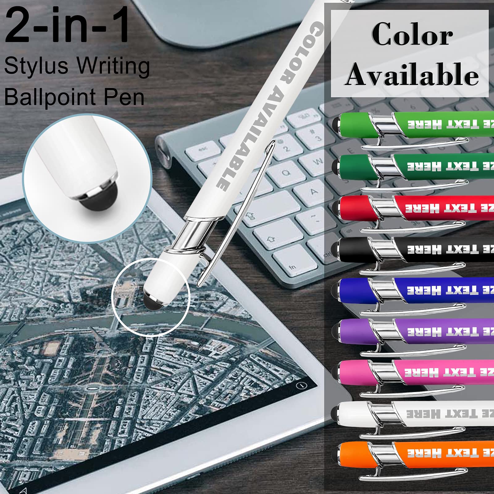 500 Custom Engraved Ballpoint Pens Bulk - Personalized with Business Name, Logo & Message - Medium Point Black Ink (200 Pcs) - Perfect for Corporate Gifts, Trade Shows & Office Supplies