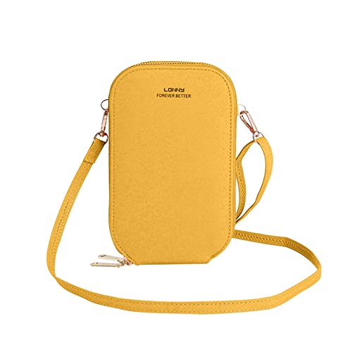 Lightweight PU Leather Crossbody Bag with Touch Screen & Clear Window - Adjustable Strap for Phone, Cards & Coins - Perfect for Travel, Shopping & Everyday Use