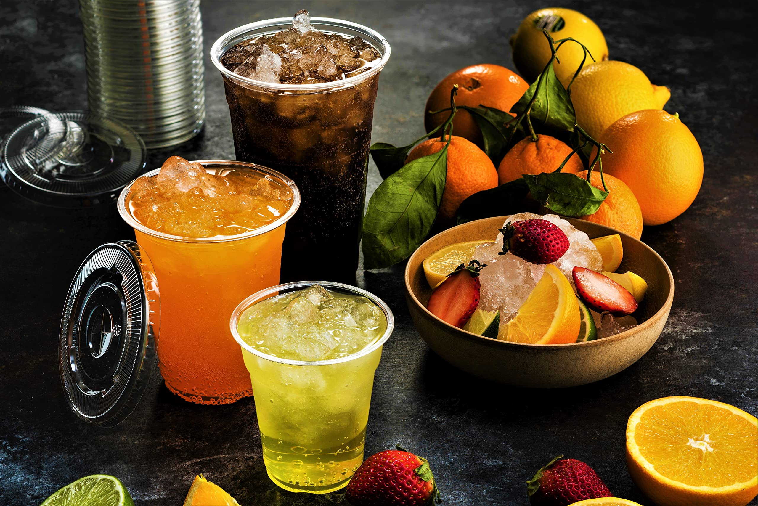 Green Direct 10 oz. Clear Disposable Plastic Cups with Lids - Bulk Pack of 50 Sets for Iced Coffee, Bubble Tea, Smoothies & Cold Drinks | Perfect for Parties, Cafes & Takeout