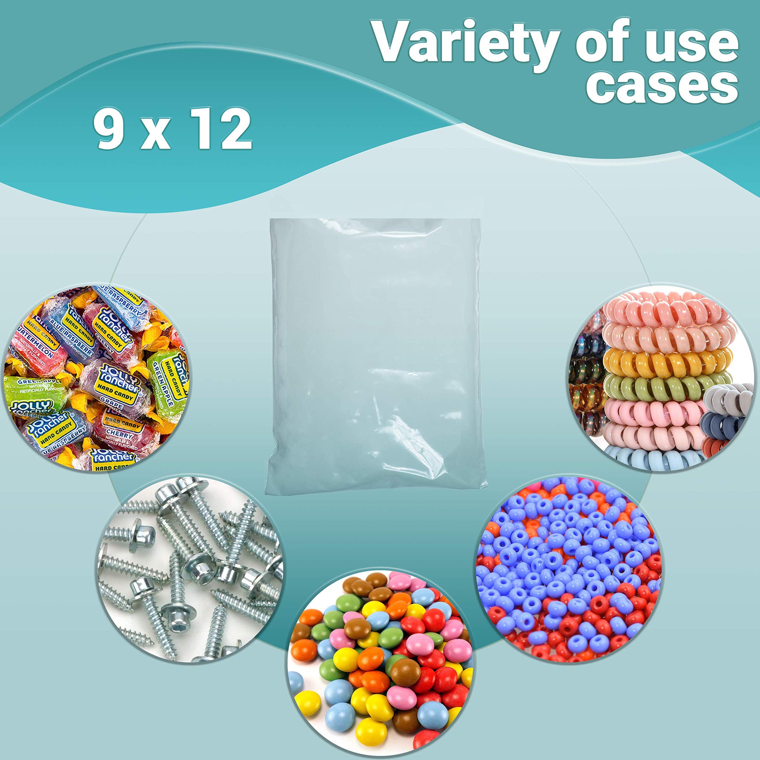 1000 Pack 9x12 Inches Clear Plastic Bags for Packaging - 4 Mil Durable Polyethylene Bakery Bags with Open Top | Perfect for Popcorn, Homemade Bread, Cookies, Candy & Retail Display | Food Safe & Tear Resistant Storage Solution for Bakeries, Cafes & Home Use