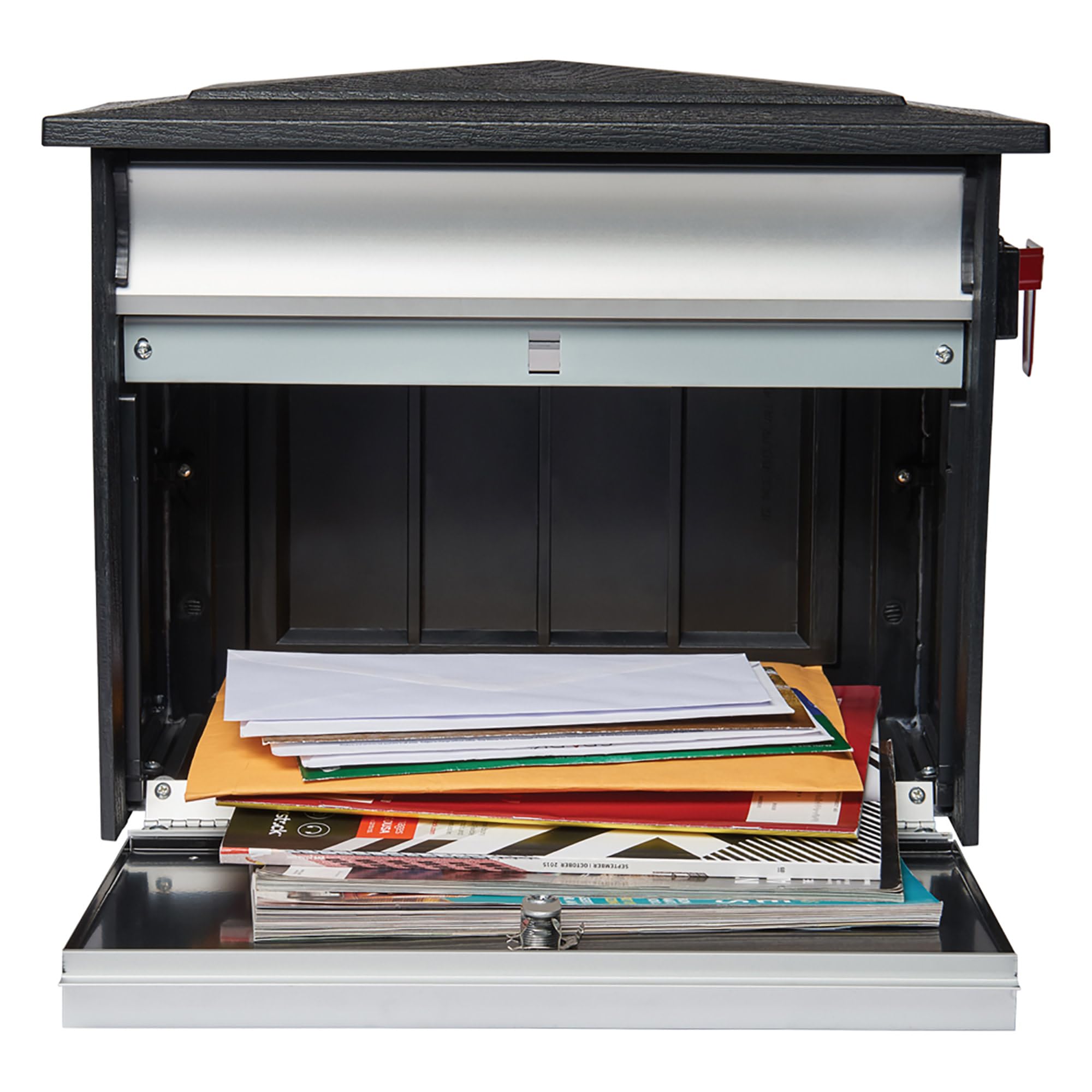 Locking Wall Mount Mailbox - Aluminum Black Medium Capacity Mailbox for Secure Mail Delivery | Weatherproof & Anti-Theft Design | Perfect for Homes, Apartments & Offices (MSK00BAM)
