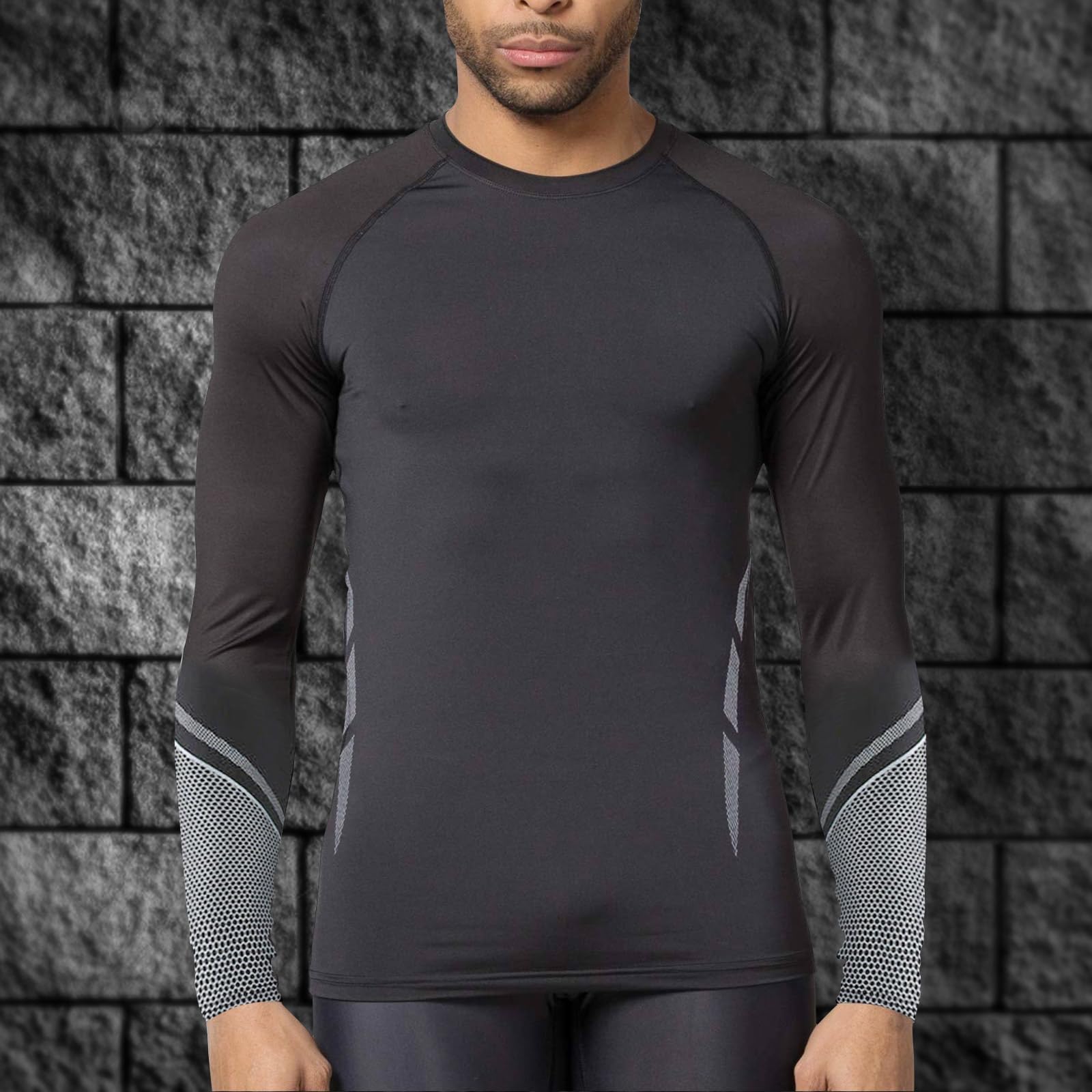BOOMCOOL 5-Piece Men's Gym Clothes Set - Compression T-Shirt, Running Jacket, Leggings & Shorts - Moisture Wicking Activewear for Workout, Jogging & Training (Athletic Sportswear for Men)
