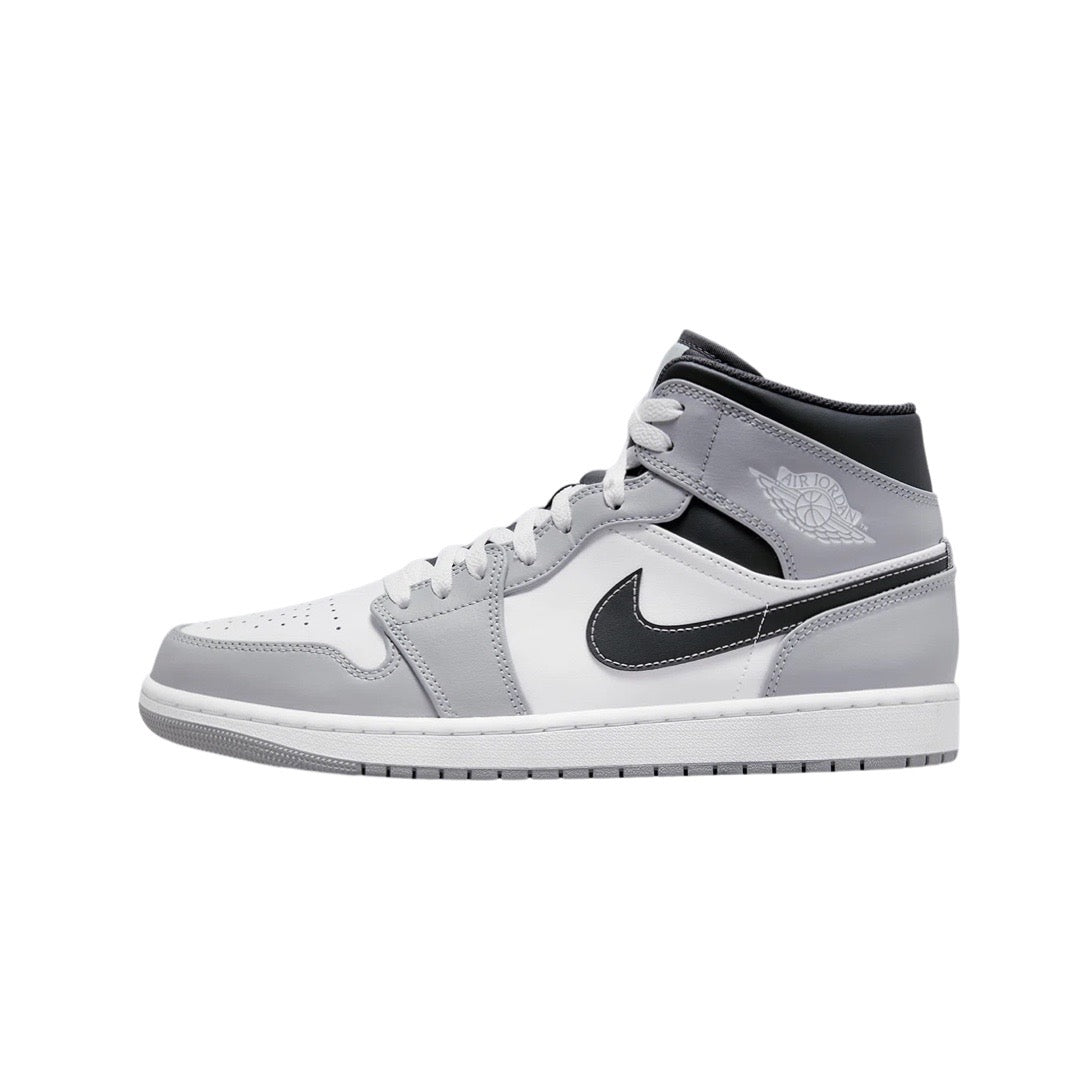 Air Jordan 1 Mid Sneakers - Light Smoke Grey/Anthracite/Black/White Colorway - Men's Basketball Shoes for Casual Wear & Street Style