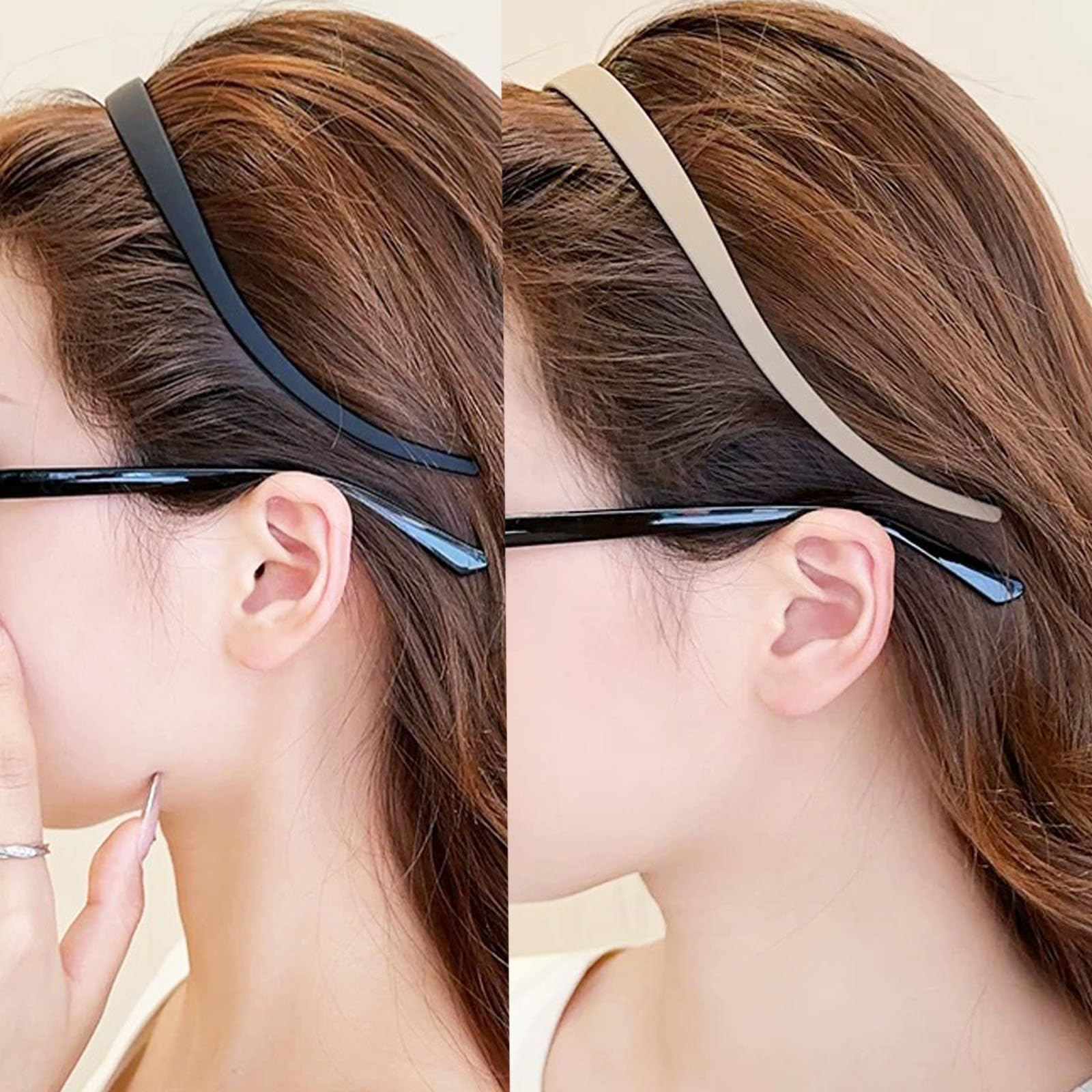 3 Pack No Pressure Headbands for Women - Comfortable Plastic Headbands with Teeth for Eyewear, Matte Finish - Perfect for Sports, Workouts, and Everyday Wear