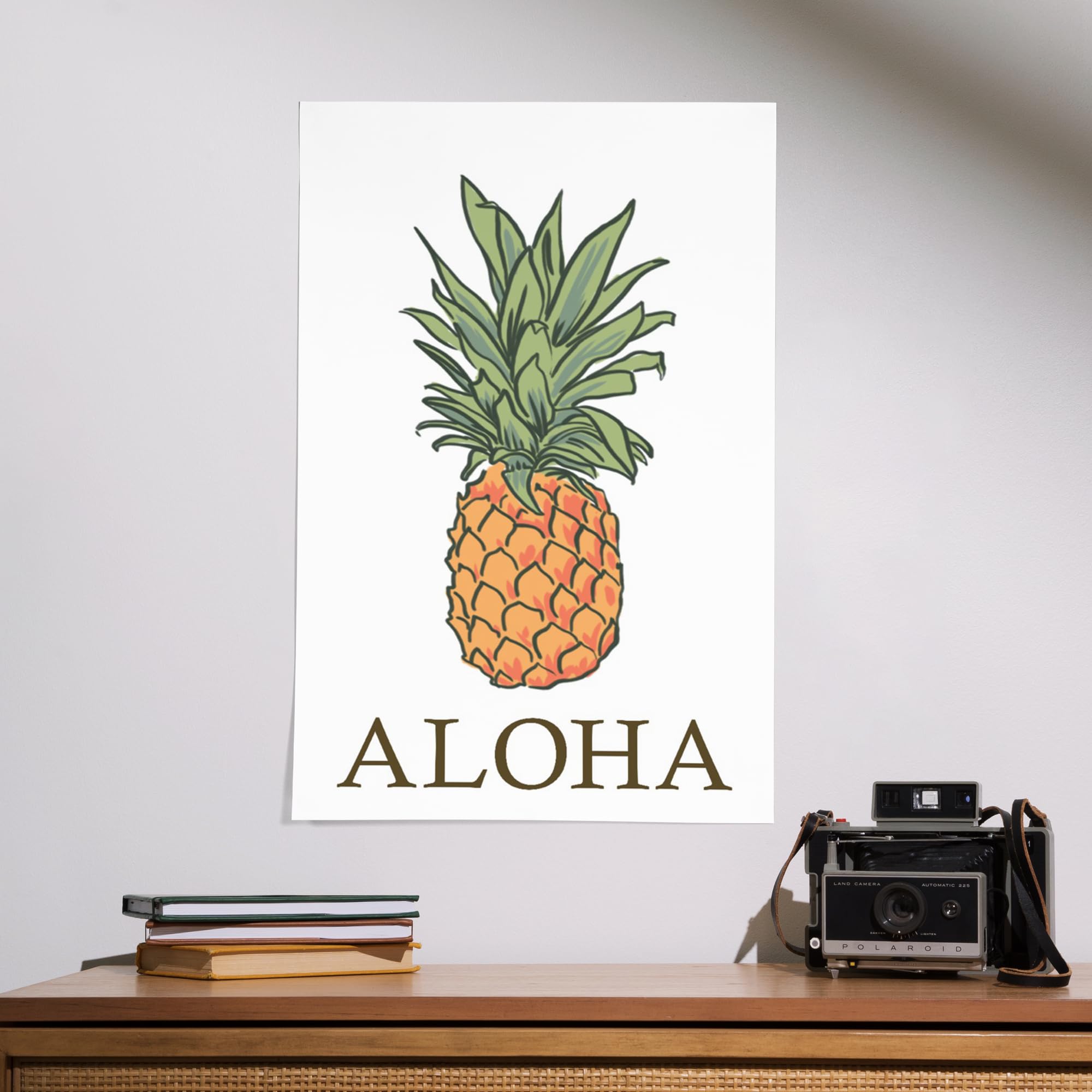 Lantern Press 16x24 Inch Giclee Print - Aloha Pineapple Wall Art Decor | Tropical Hawaiian Home & Office Decor | Perfect for Living Room, Bedroom, or Beach House