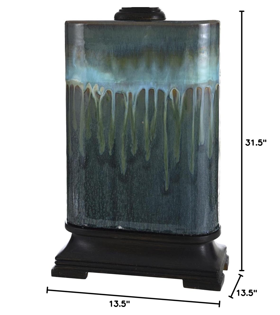 Carolina Blue Table Lamp with Oatmeal Fabric Shade - Modern Bedside Lighting for Bedroom, Living Room & Office Decor