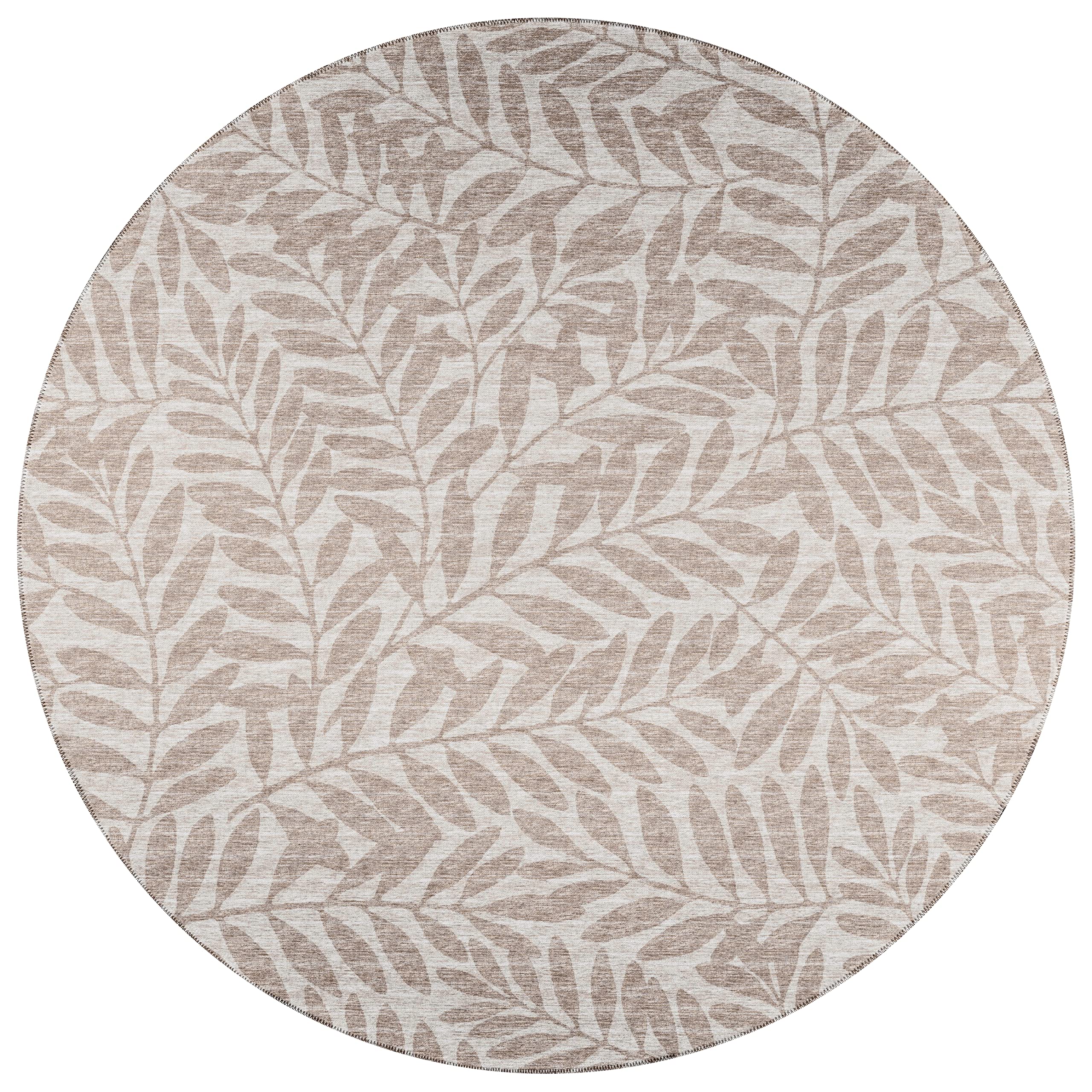 Addison Rugs Yuma AYU35 Taupe 8' x 8' Square Area Rug - Soft Boho Chic Home Decor for Living Room, Bedroom & Office