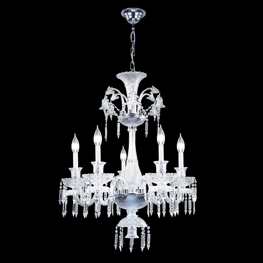 James R. Moder 36-Inch Wide Cut Crystal Chandelier - Elegant Dining Room Lighting for Home Decor & Luxury Interior Design
