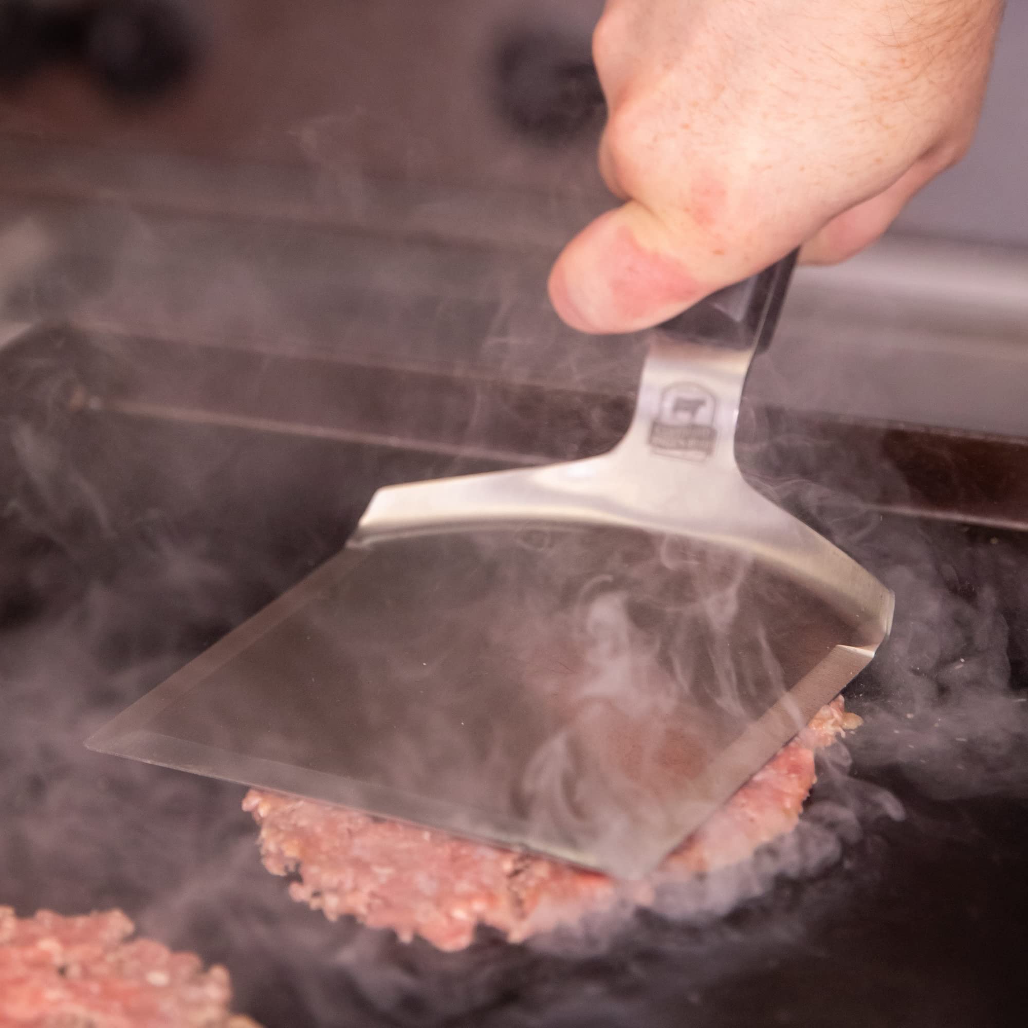 Certified Angus Beef The Smash - Heavy Duty Stainless Steel Burger Smasher Tool for Perfect Griddle & Grill Burgers - Ideal for BBQ, Backyard Cookouts & Commercial Kitchen Use