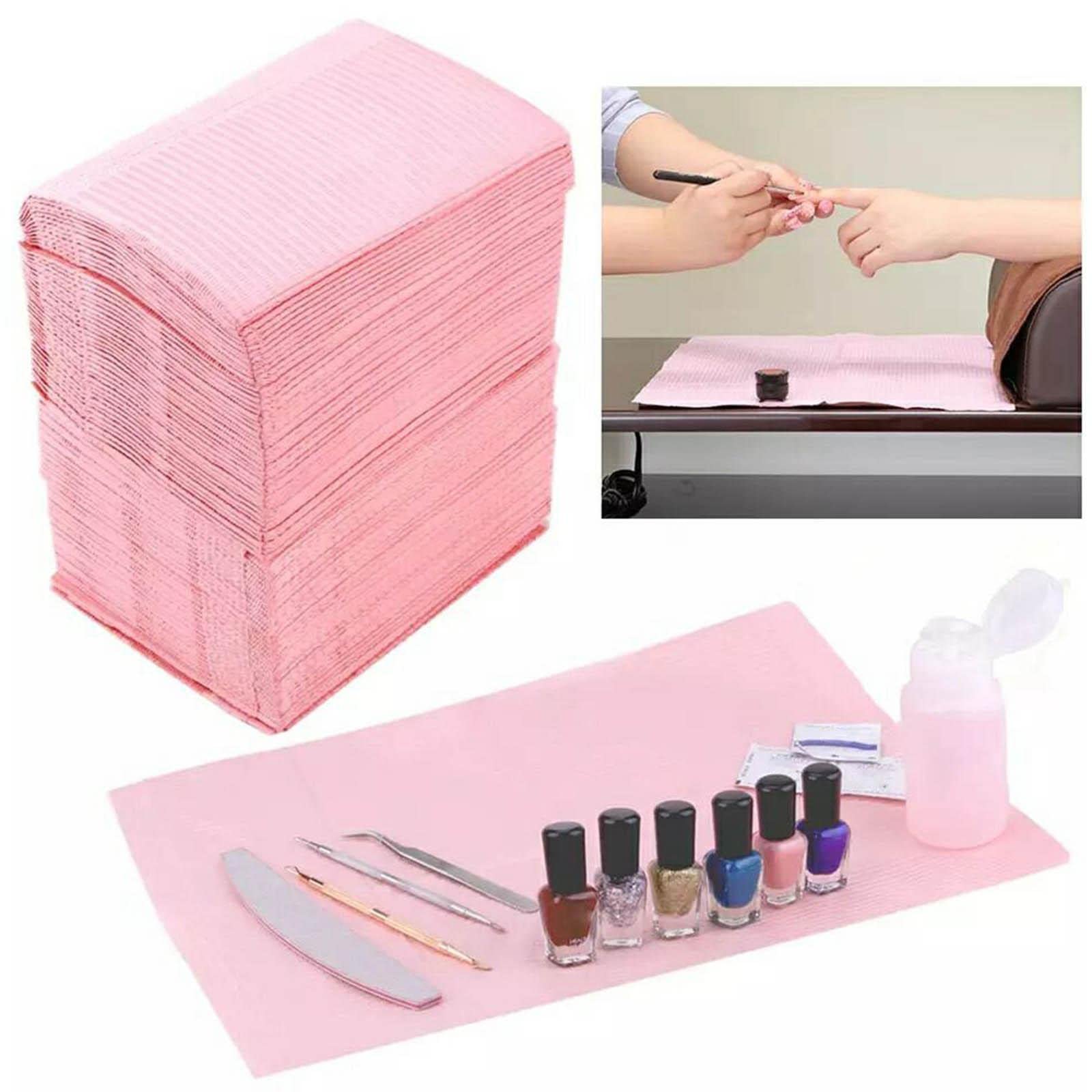 VMS INDIA Portable Salon Nail Art Paper Table Pad - Waterproof Desk Mat (50pcs) - Perfect for Nail Salons, Home Manicures & Professional Nail Technicians