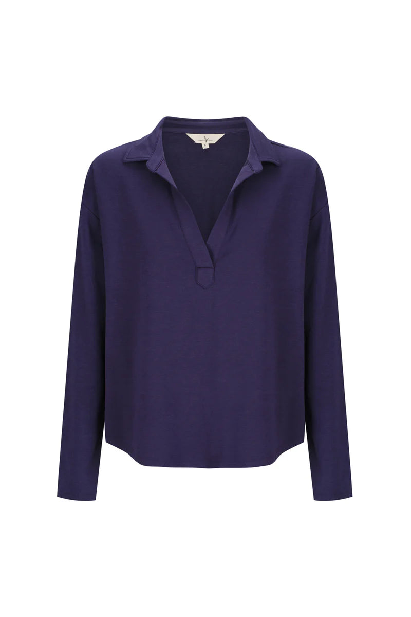 Stevie Top Women's Indigo Blue Casual Blouse - Perfect for Everyday Wear, Office & Date Nights