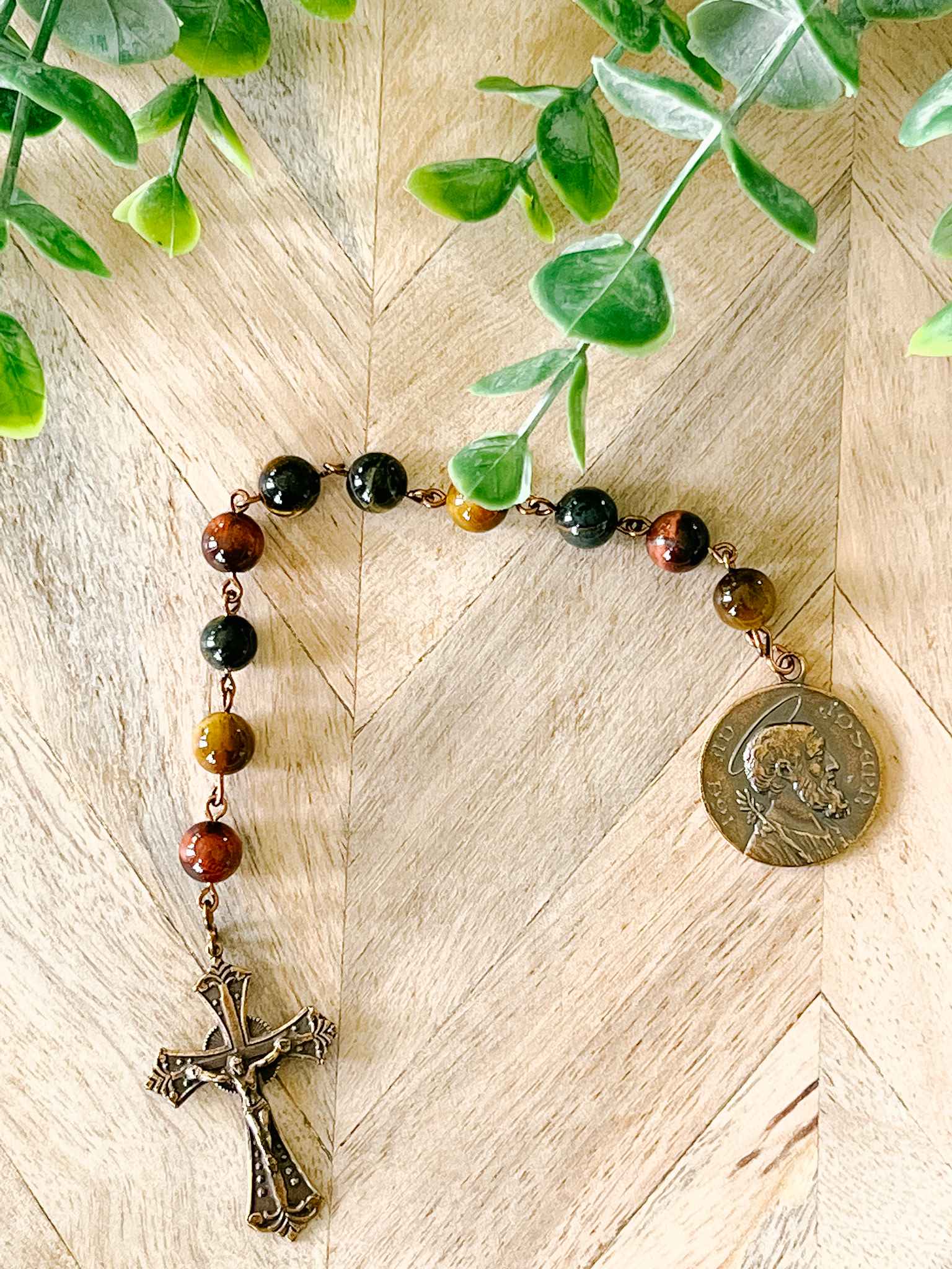 St. Joseph Pocket Rosary - Catholic Prayer Beads for Devotion, Travel & Daily Prayer - Compact & Durable for On-the-Go Faith