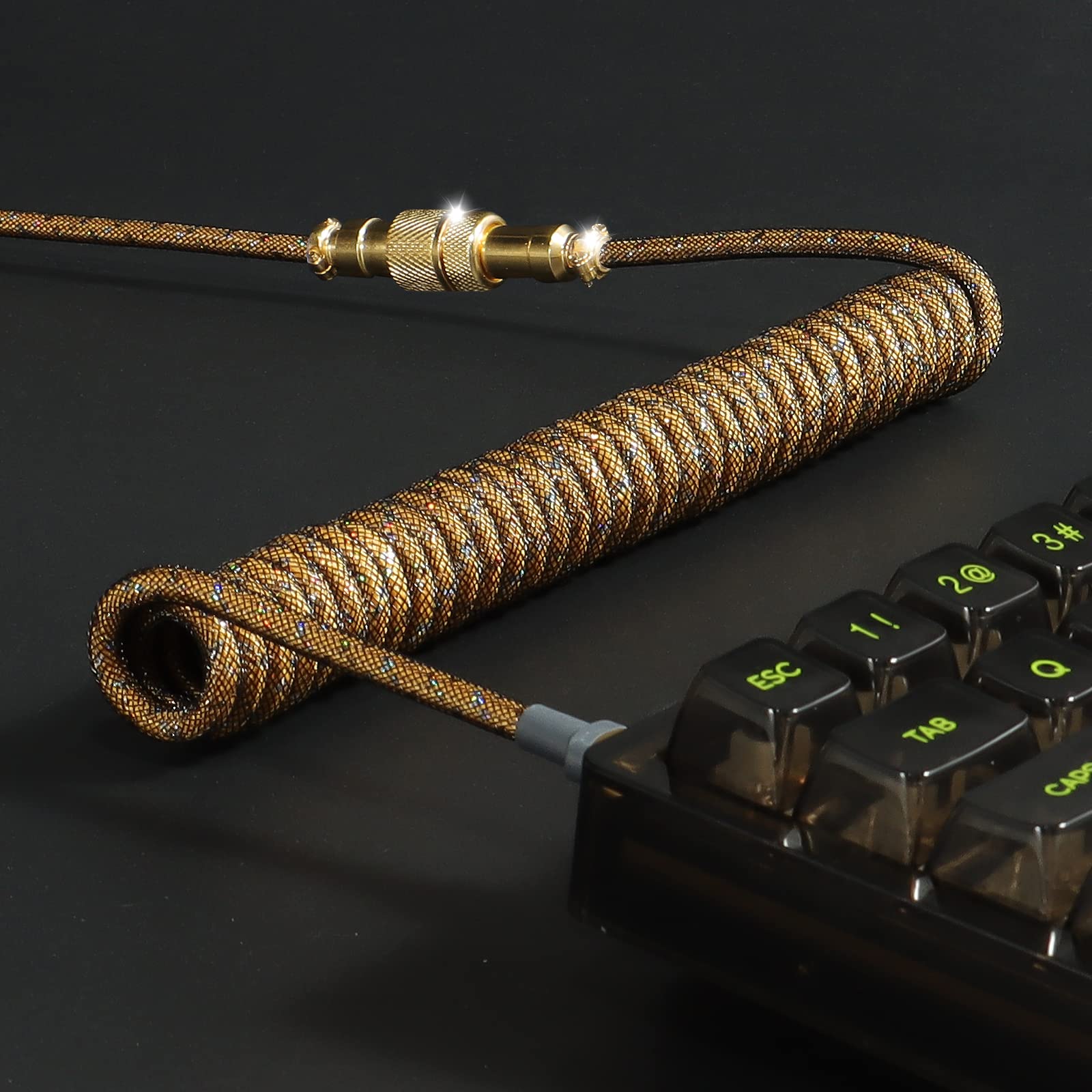 MAMBASNAKE C03 USB-C Gaming Keyboard Cable - Nylon Braided, Aviator Connector for Mechanical Keyboards | Esports & Streaming Setup