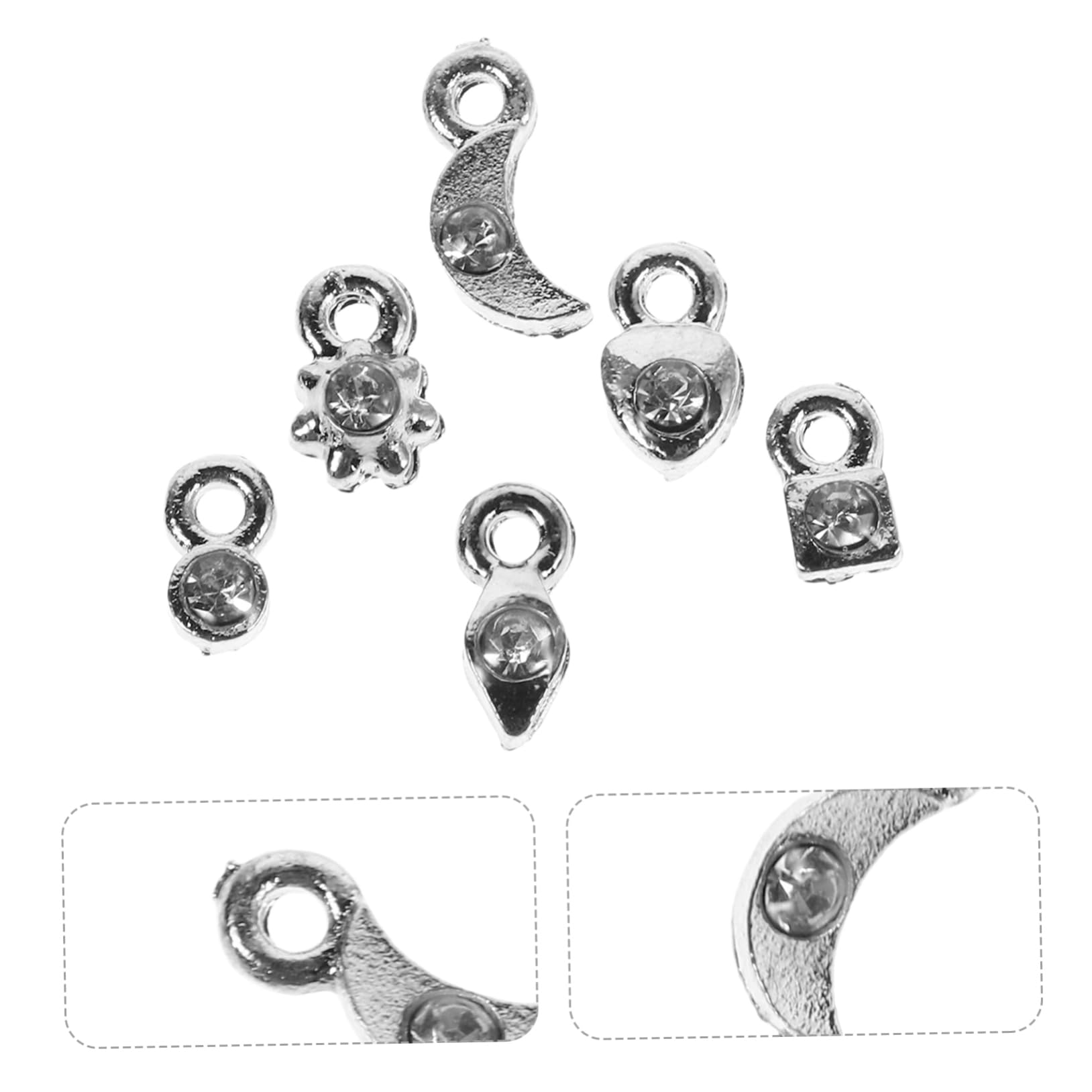 Minkissy 2 Sets Nail Piercing Tool Kit with Dangle Charms & Jewelry Rings - Professional Nail Art Tools for Acrylic Gels, Tips & Decorations - Perfect for Salon, DIY Manicures & Nail Art Designs