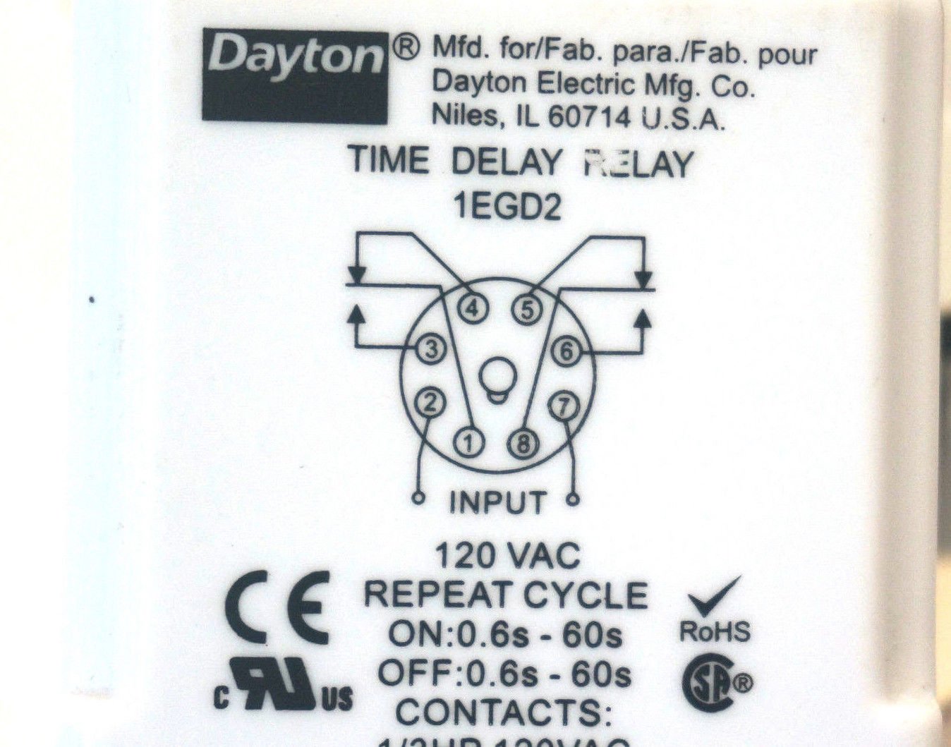 1EGD2 Timer Relay 10 Amp 120VAC - New in Box | Industrial Automation, HVAC Control & Electrical Panel Applications