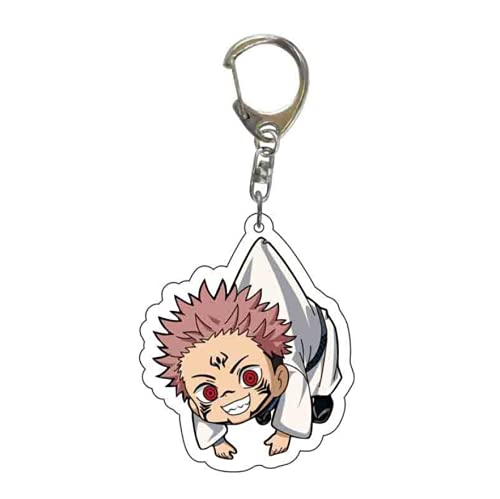 6pcs Jujutsu Kaisen Anime Keychain Set - Itadori Yuji & Satoru Gojo Double-Sided Acrylic Pendant - Cute Anime Keychains for Backpacks, Bags & Gifts