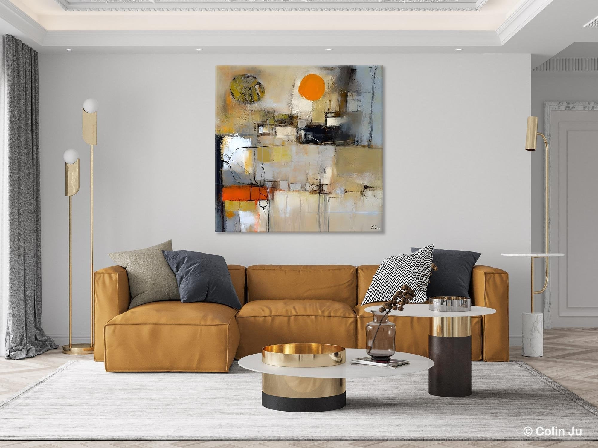 Large Abstract Wall Art for Bedroom - Modern Acrylic Canvas Painting - Contemporary Original Artwork for Living Room & Office Decor
