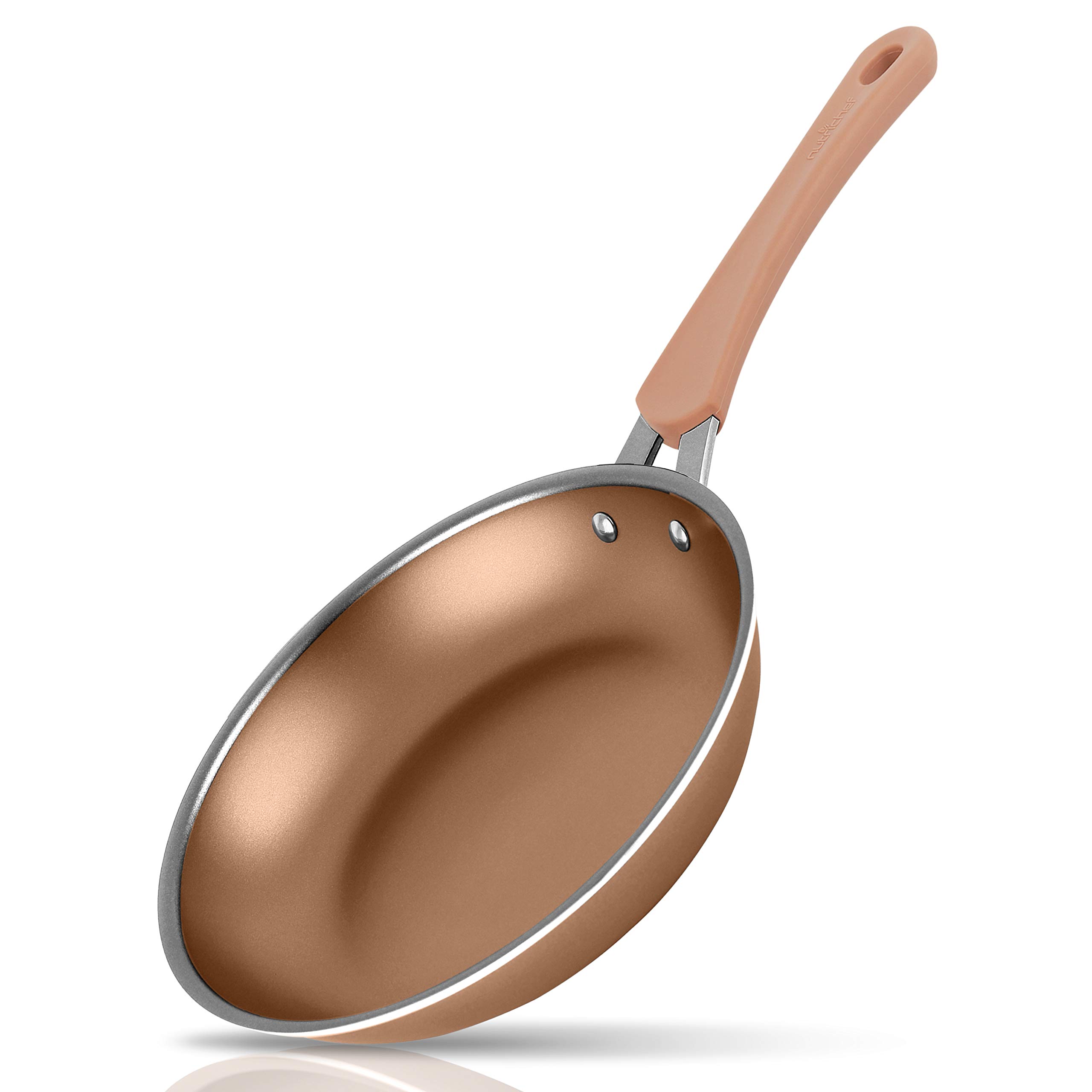 NutriChef 8-Inch Nonstick Frying Pan - PFOA/PTFE Free, Induction Compatible, Durable Cookware for Gas, Electric & Ceramic Stoves - Perfect for Eggs, Pancakes & Small Meals (Compatible with NCCW14S & NCCW20S Models)