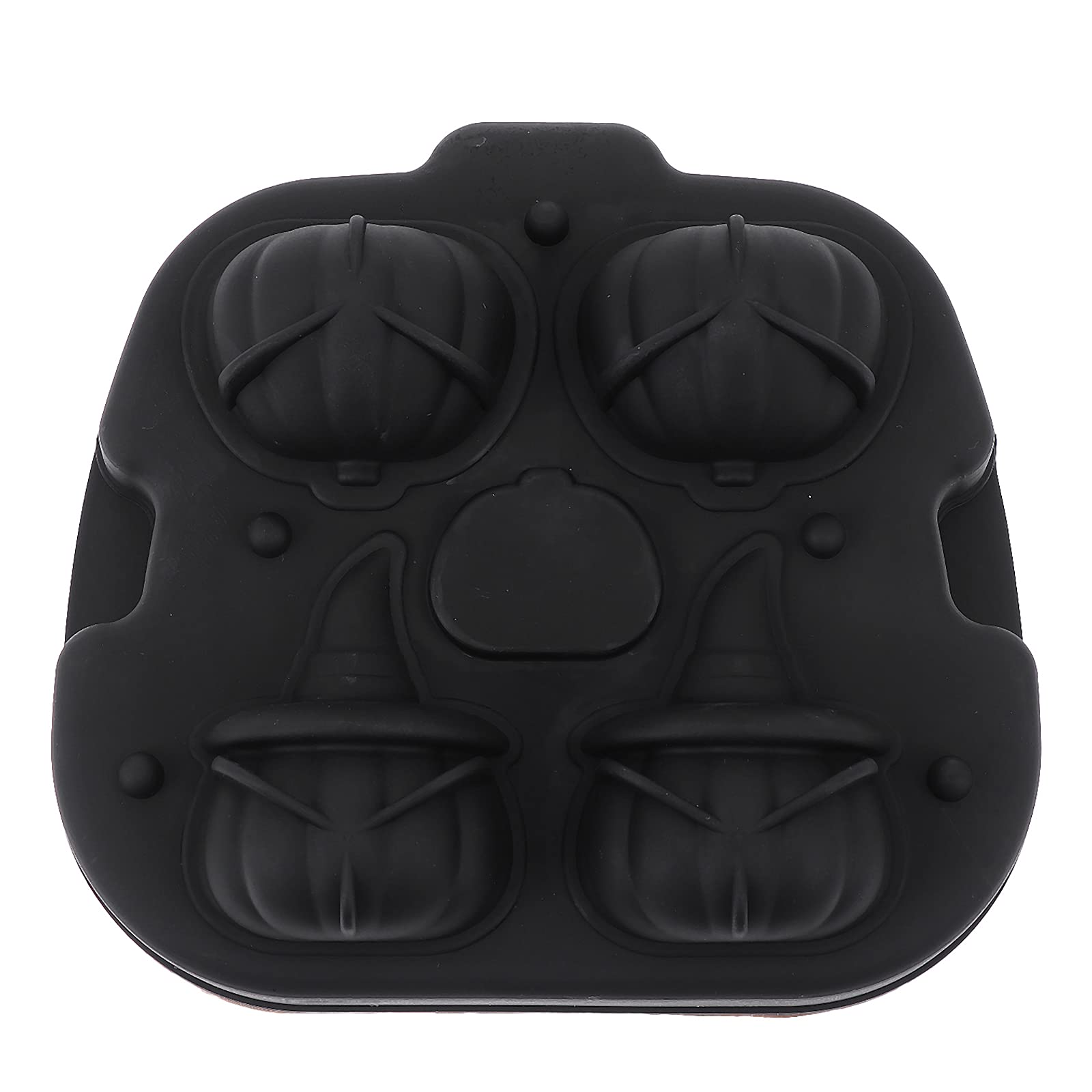 DOITOOL Halloween Pumpkin Shaped Ice Cube Tray - Black Silicone Ice Mold for Spooky Cocktails, Party Drinks & Halloween Decorations (1-Pack)