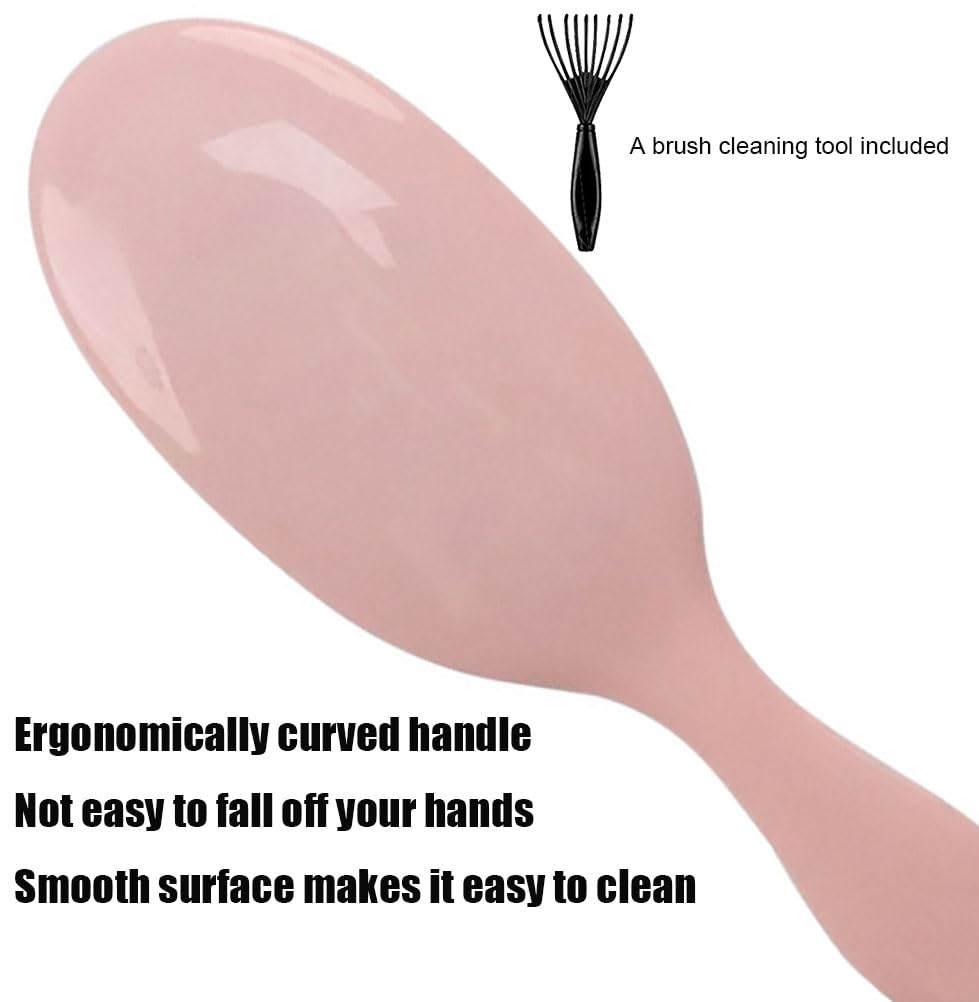 Boar Bristle Hair Brush for Curly, Fine & Straight Hair - Anti-Frizz Detangling Brush for Women & Men - Reduces Hair Breakage & Pulling - Perfect for Daily Styling & Salon Use