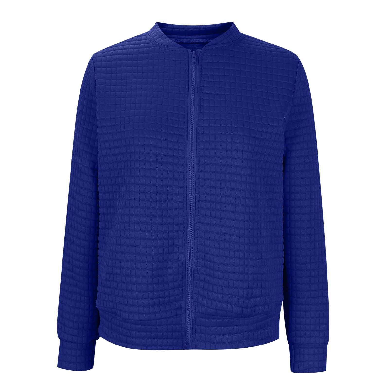 Women's Ribbed Knit Waffle Jacket - Casual Zip Up Long Sleeve Lightweight Coat for Fall 2024 | Solid Color Dressy Outerwear for Work, Travel & Everyday Wear