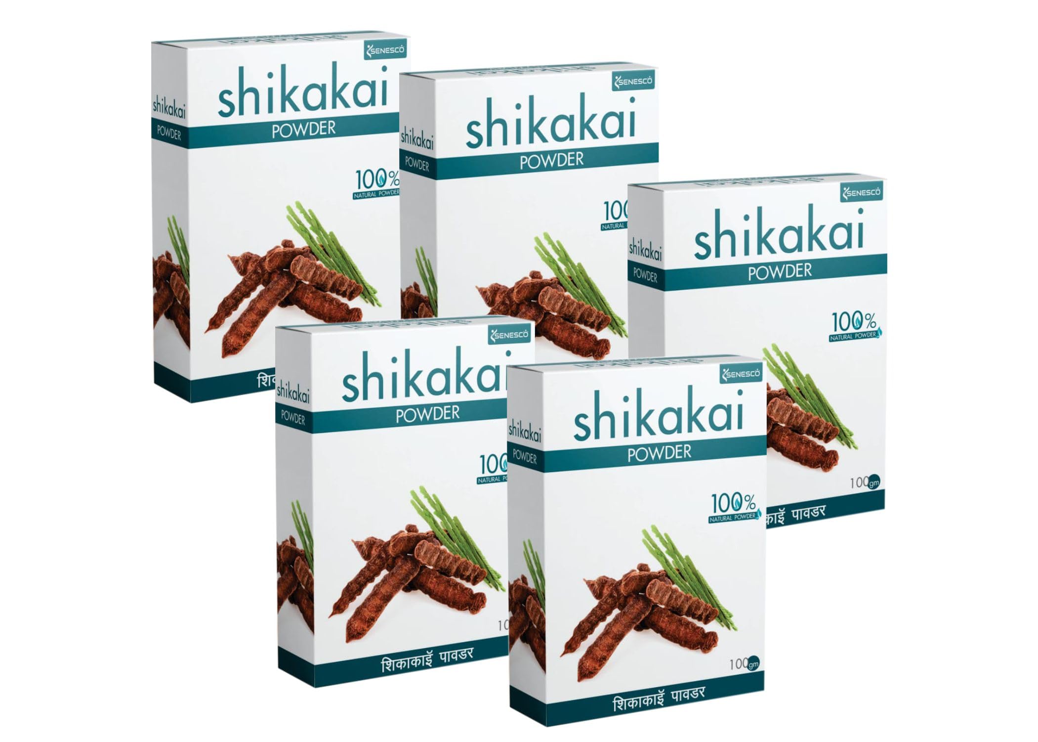 Senesco 100% Pure & Natural Shikakai Powder for Hair Care - 500g (Pack of 5) | Ayurvedic Hair Conditioner & Cleanser for Stronger, Healthier Hair | Perfect for DIY Hair Masks & Natural Shampoo