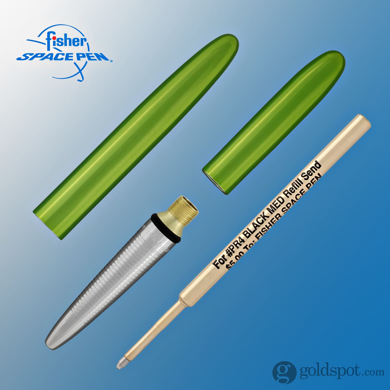 Fisher Space Pen Bullet Ballpoint Pen - Matte Lime Green - Compact & Refillable - Perfect for Outdoor Adventures, Travel & Everyday Carry (EDC)