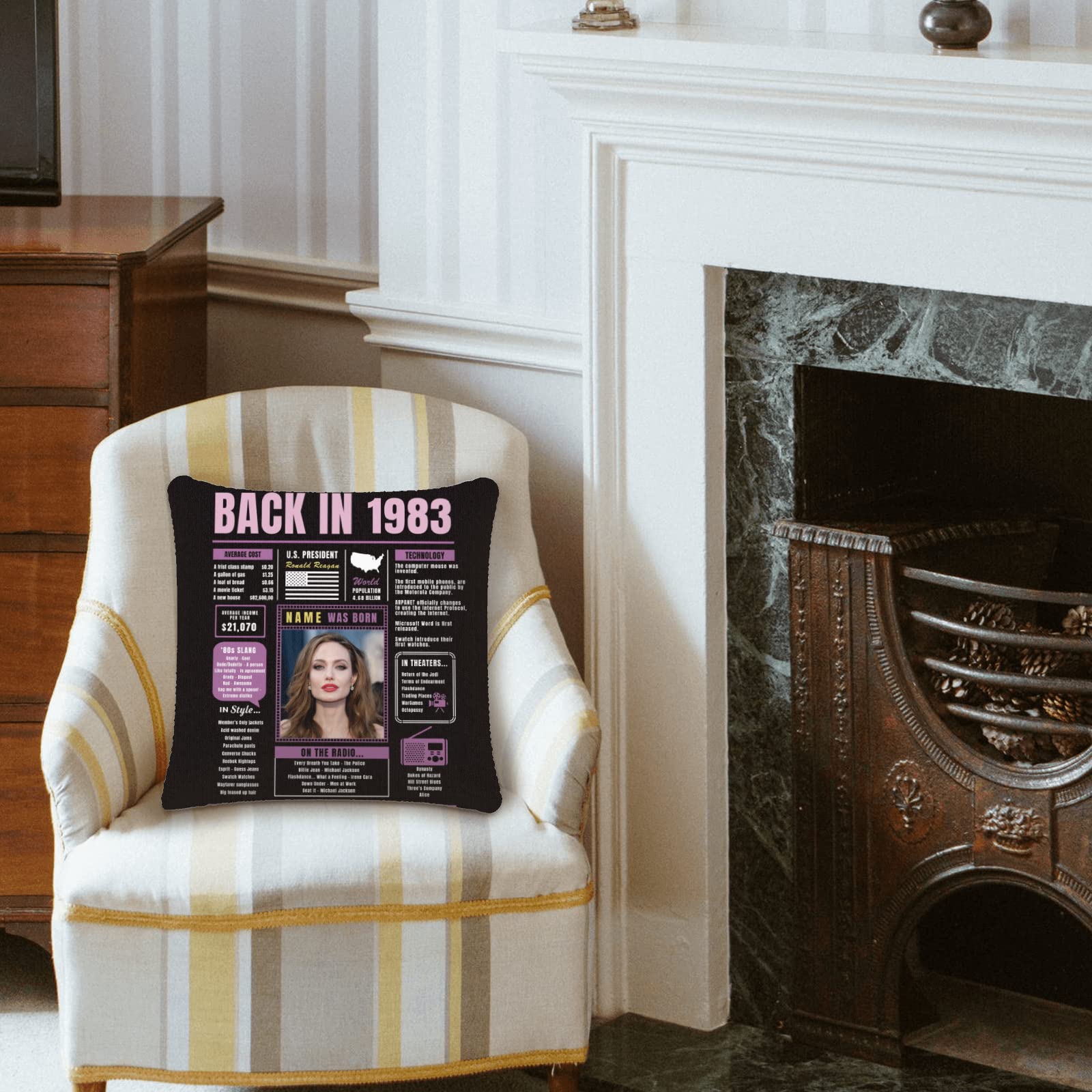 Custom Purple 41st Birthday Throw Pillow - Super Soft 1983 Themed Gift for Women & Men - Perfect for Sofa Decor, Party Favors & Anniversary Celebrations