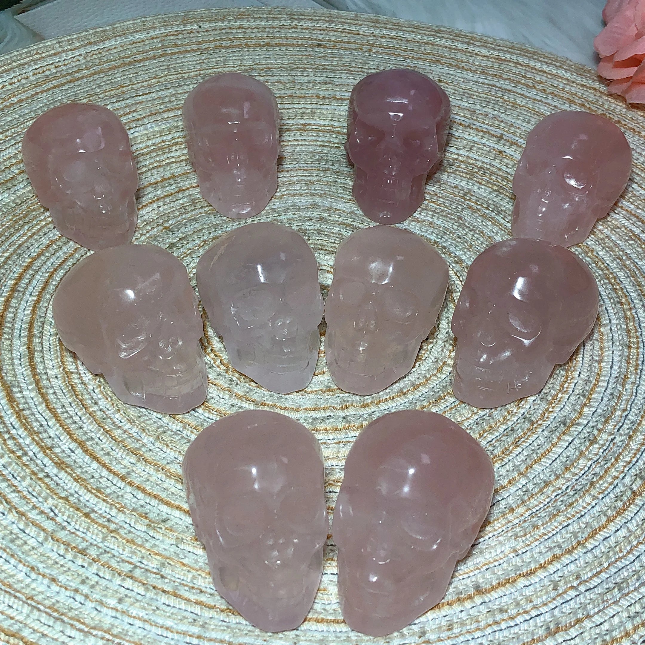 Natural Rose Quartz Crystal Skull Carving - Reiki Healing Stone, Positive Energy Decor, High Quality Mineral Specimen for Home & Office Decoration | Meditation, Feng Shui, Spiritual Gifts