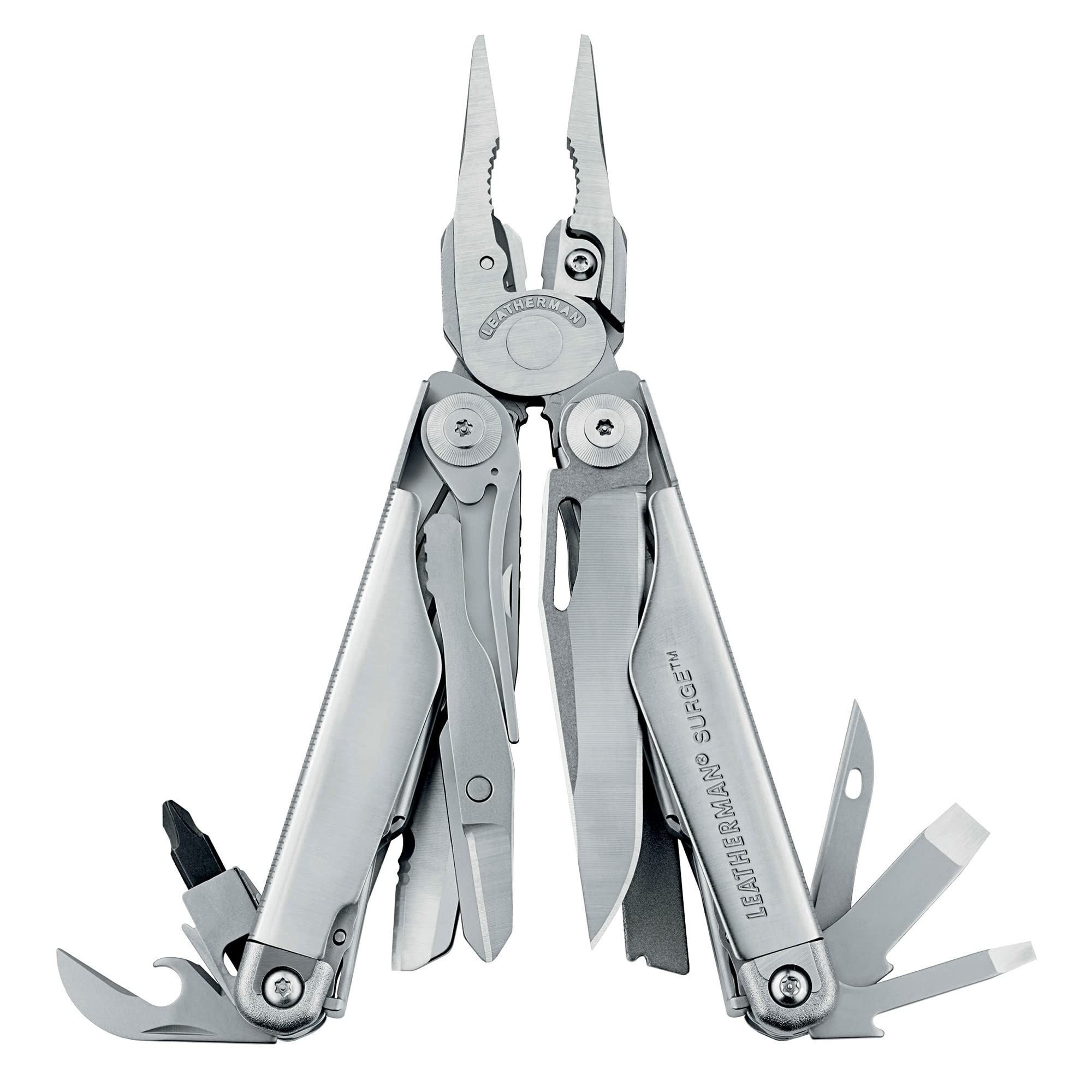 LEATHERMAN Surge Heavy Duty Multitool - Premium Stainless Steel with Replaceable Wire Cutters & Spring Scissors | Durable Nylon Sheath | Perfect for Camping, Hiking, Emergency Repairs & Outdoor Adventures