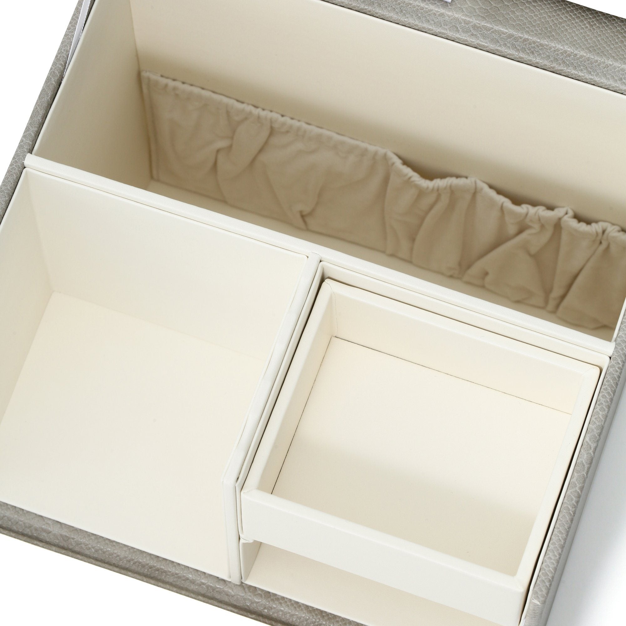Flavia Cosmetic Organizer Box - Gray Makeup Storage Case for Vanity, Travel & Bathroom Organization