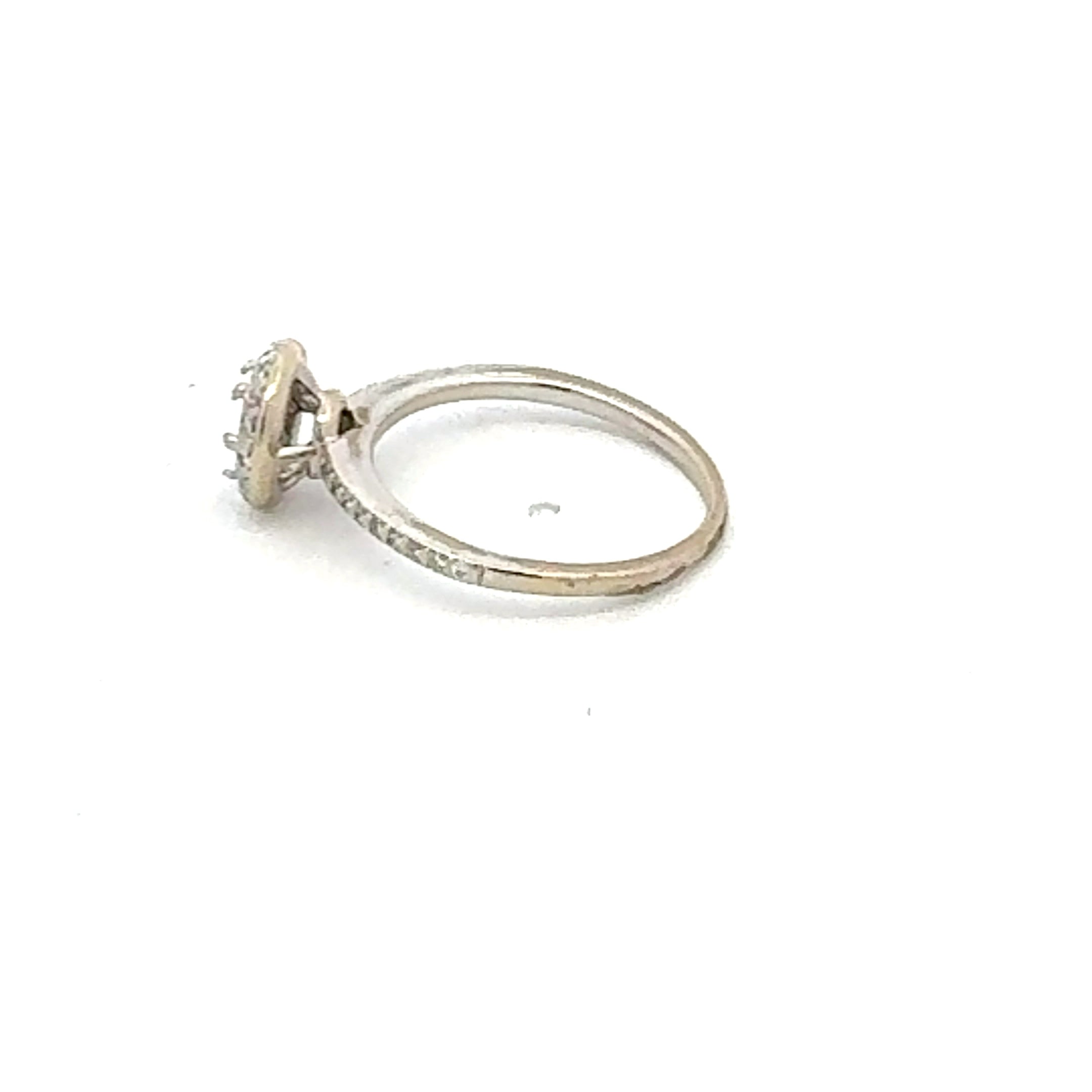 0.10 Carat Round Brilliant Diamond 14K White Gold Semi Mount Ring for Engagement, Wedding, or Anniversary - Perfect for Bridal Jewelry and Special Occasions
