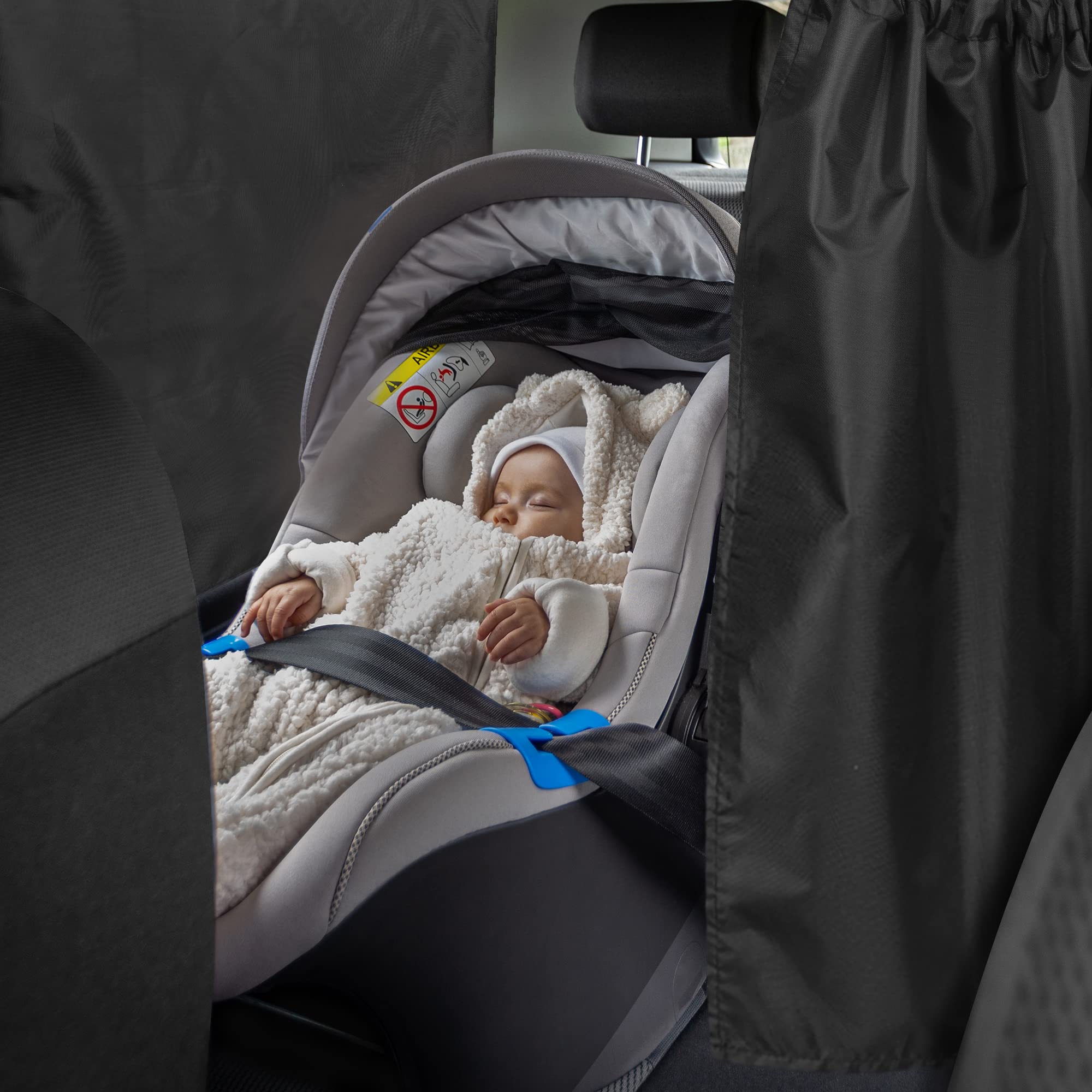 99% Light Blocking Car Curtains - 3pc Set for SUV & Sedan (Sunshade & Privacy)