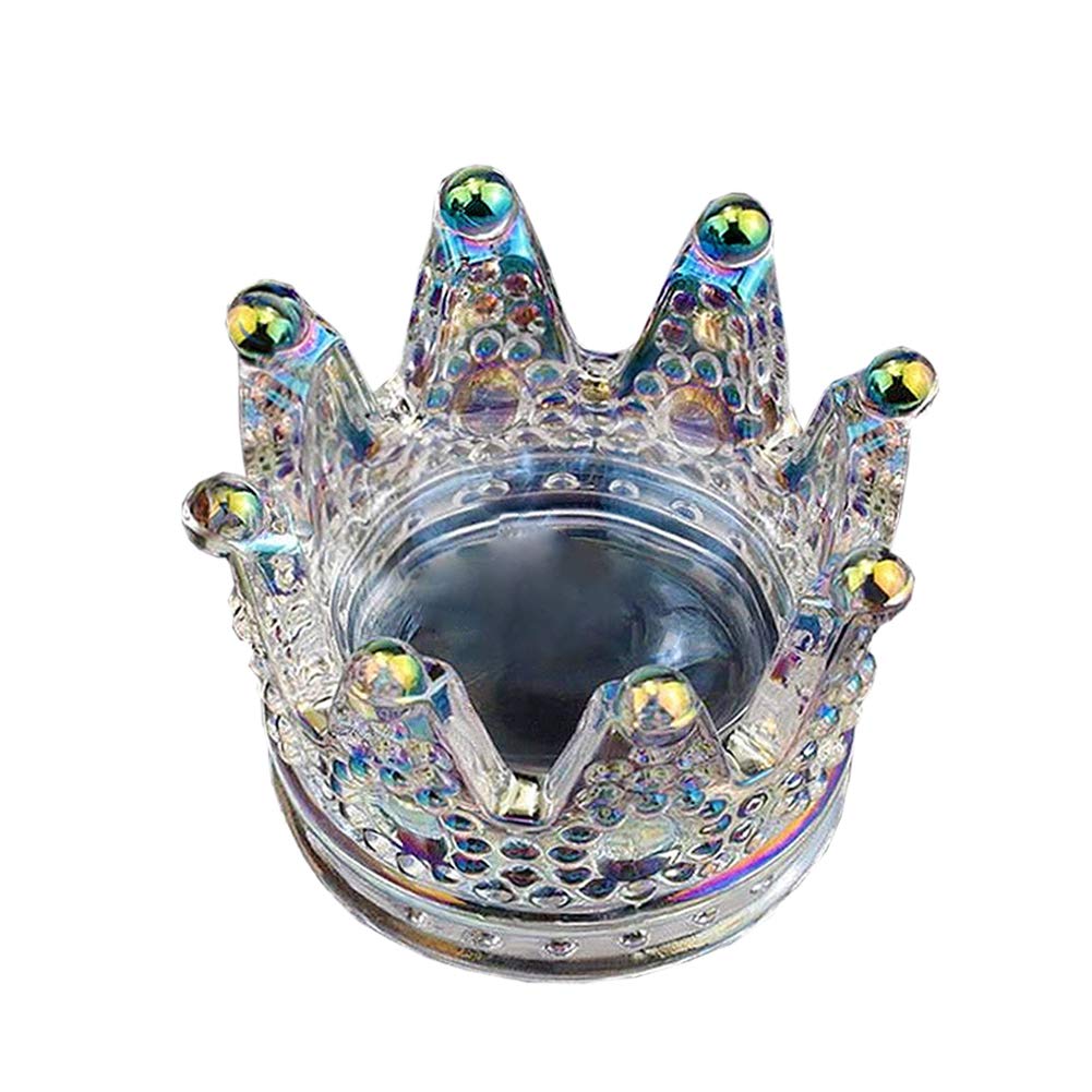 2 in 1 Glass Crown-Shaped Nail Art Dappen Dish & Pen Holder - Acrylic Liquid Powder Dapping Bowl for Professional Nail Technicians - Perfect for Salon, Home Manicures & Nail Art Designs