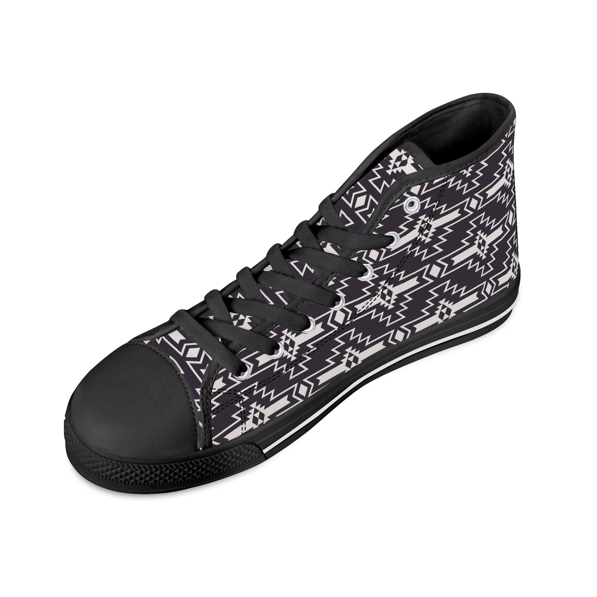 Aztec Design Men's High Top Canvas Sneakers - Stylish & Comfortable for Casual Wear, Street Fashion, and Outdoor Activities