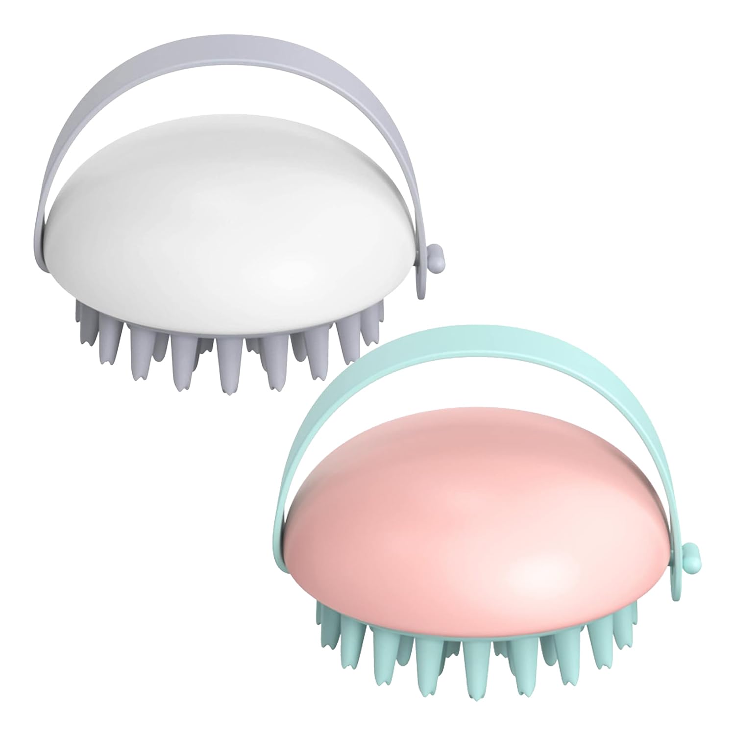 Kuber Industries Hair Massager Shampoo Brush with Soft Silicone Bristles - Scalp Massager for Dandruff Relief & Hair Washing - Perfect for Home & Salon Use (Pink & White)
