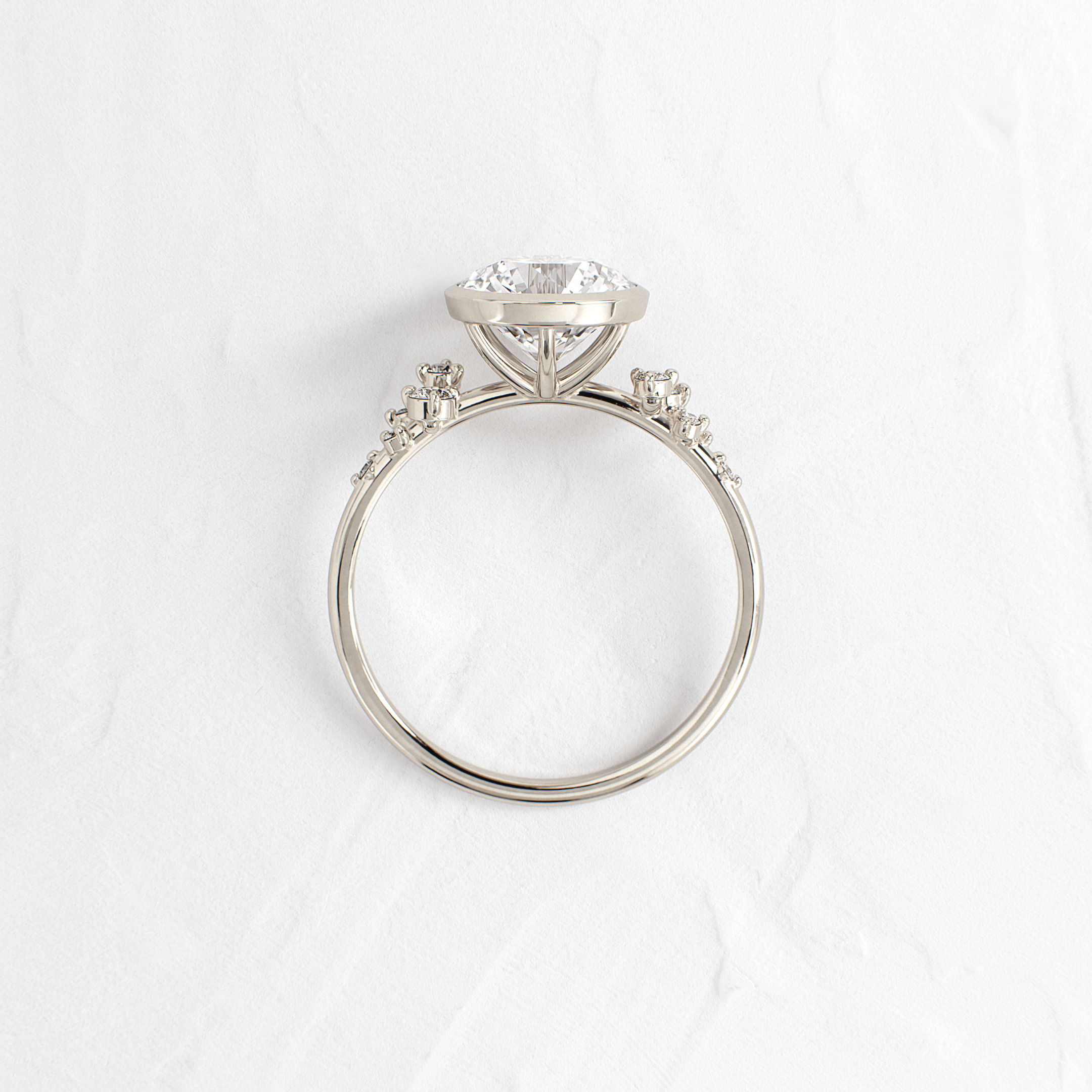 Bezel Snowdrift Ring - Round Cut Cubic Zirconia Wedding Band for Women - Perfect for Engagement, Anniversary & Everyday Elegance