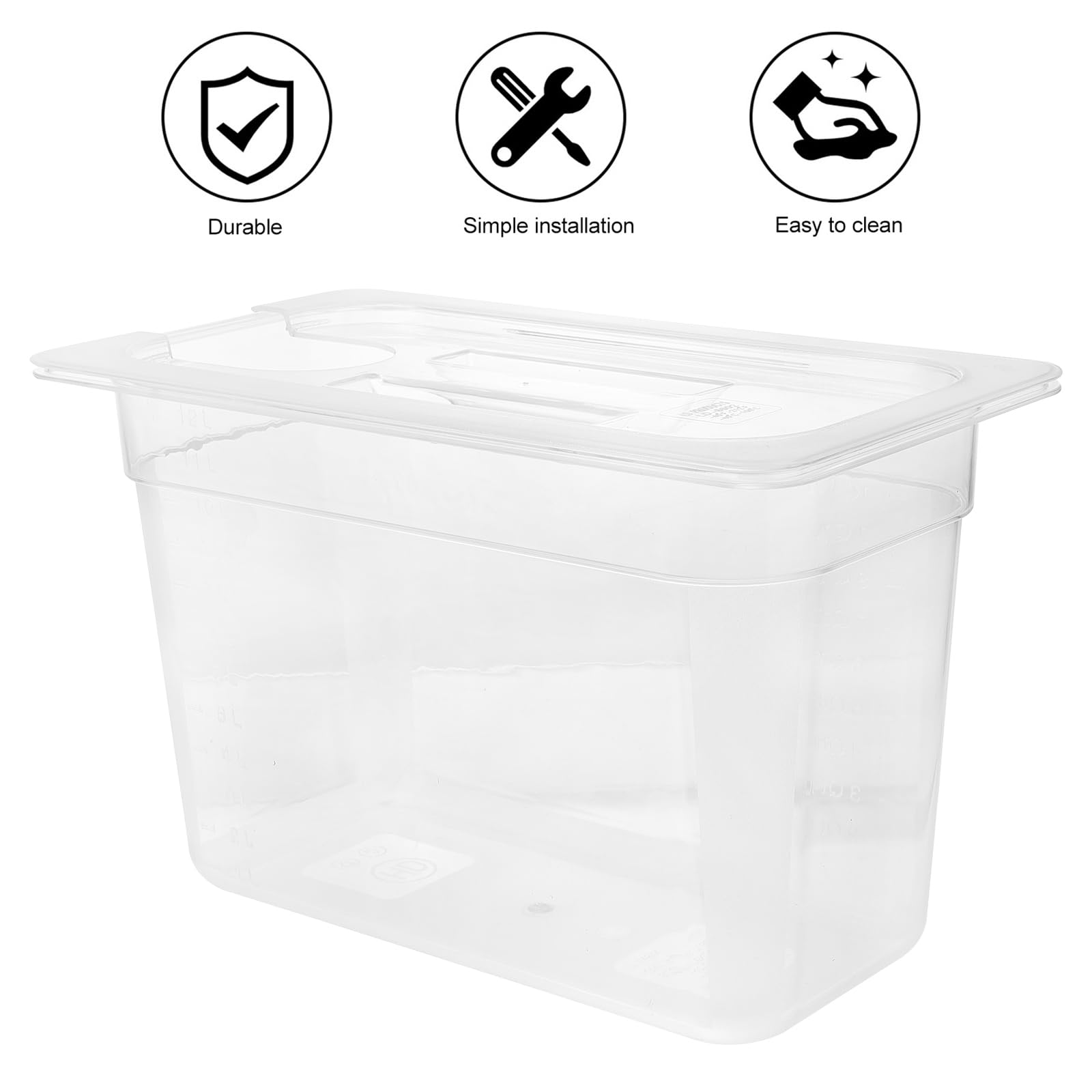Hemoton 6L Clear Sous Vide Container with Lid - Airtight Food Storage Box for Home Kitchen, Perfect for Meal Prep, Sous Vide Cooking & Leftover Storage