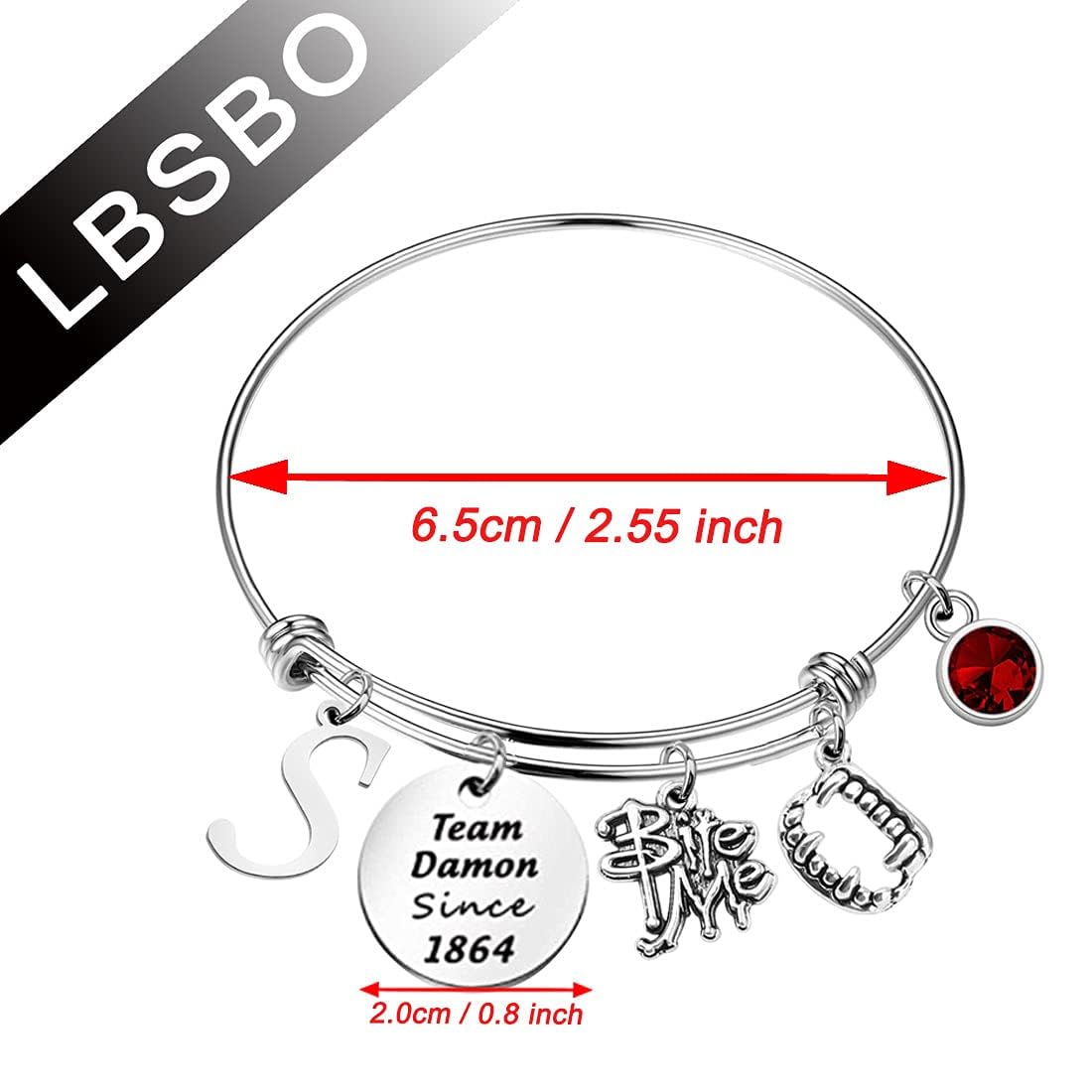 CENWA Team Damon/Stefan Since 1864 Vampire Teeth Bracelet - Gothic Jewelry for Women, Vampire Diaries TV Show Fan Gift, Perfect for Cosplay, Halloween & Vampire Themed Parties