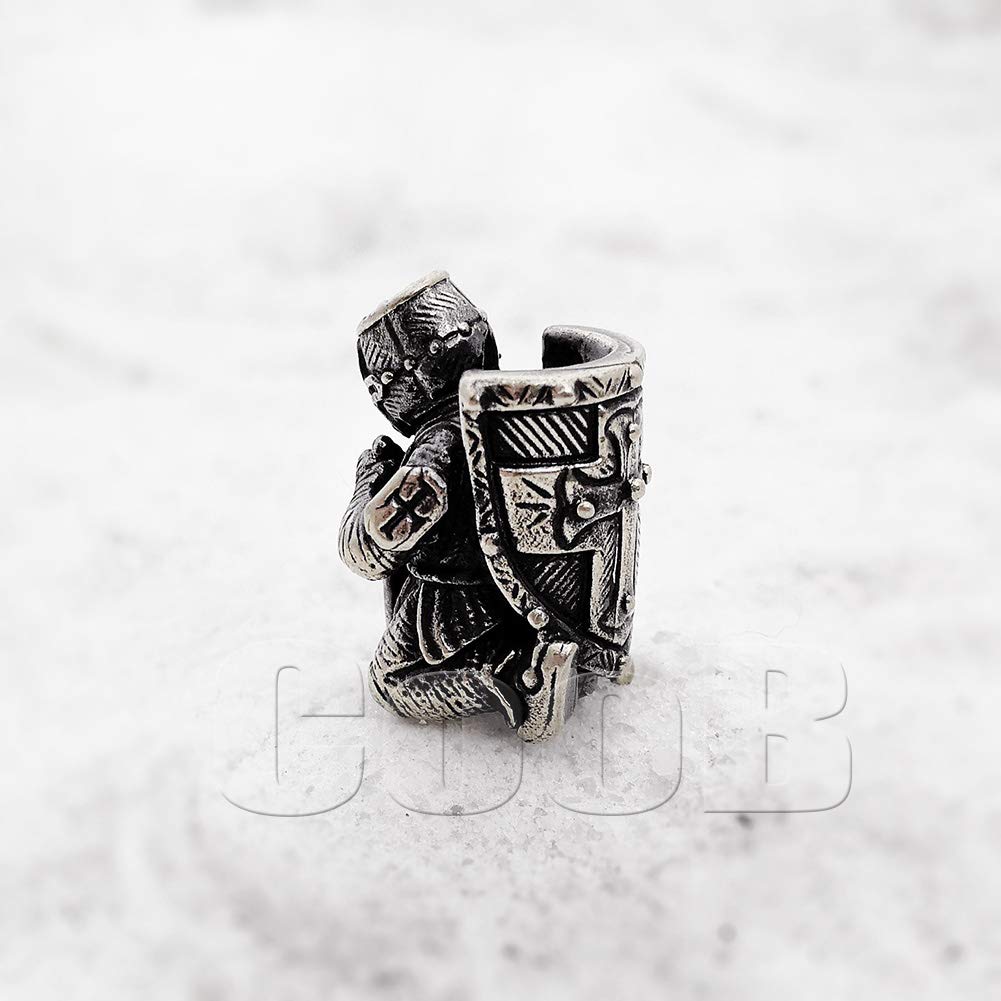 EDC Paracord Bead - Knight Templar Metal Charm for Knives & Lanyards - Outdoor Gear Accessory