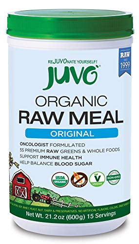 Juvo Organic Raw Meal - Original Vegan Superfood Powder (21.2 Oz) | Gluten Free, Non-GMO, No Stevia | 5 Billion CFU Probiotics + 9g Fiber | Perfect for Smoothies, Breakfast Bowls & On-the-Go Nutrition