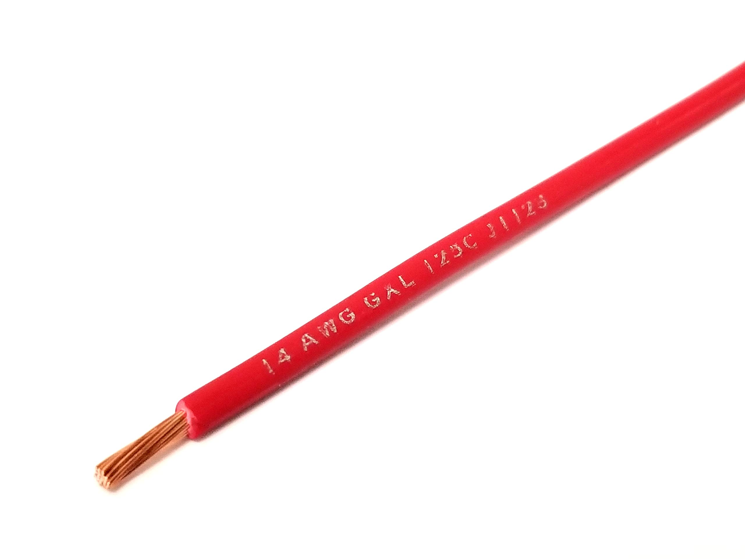 14 AWG GXL Automotive Wire - High Temperature Stranded Copper Wire (8 Colors, Legend Print, 25ft Coil) - AC/DC Power Supply - Made in USA - Perfect for Car Audio, Wiring Harnesses & Electrical Repairs