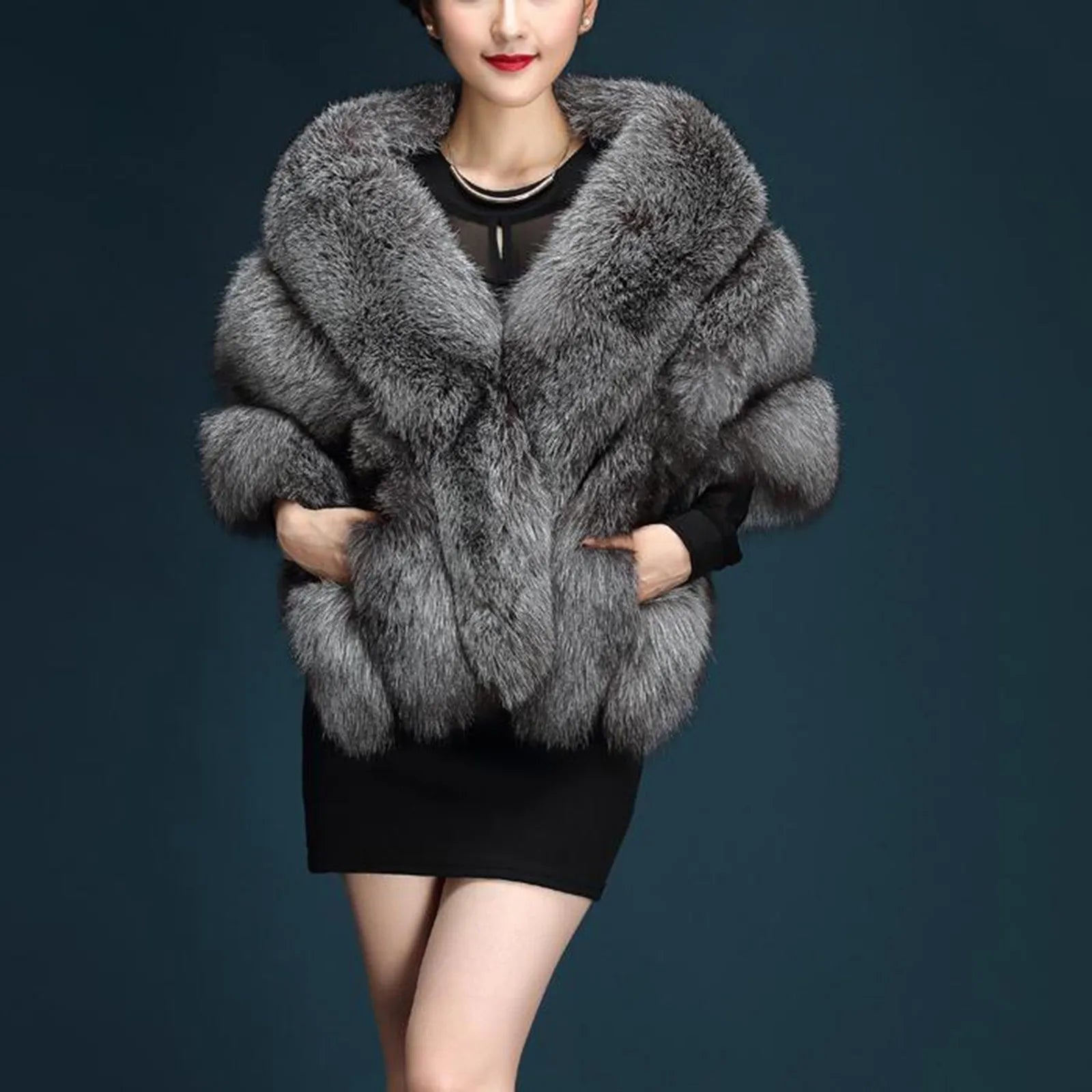 Luxury Faux Fur Shawl for Weddings - Soft Thick Bridal Wrap, Elegant Women's Formal Accessory for Parties, Evening Events & Winter Occasions