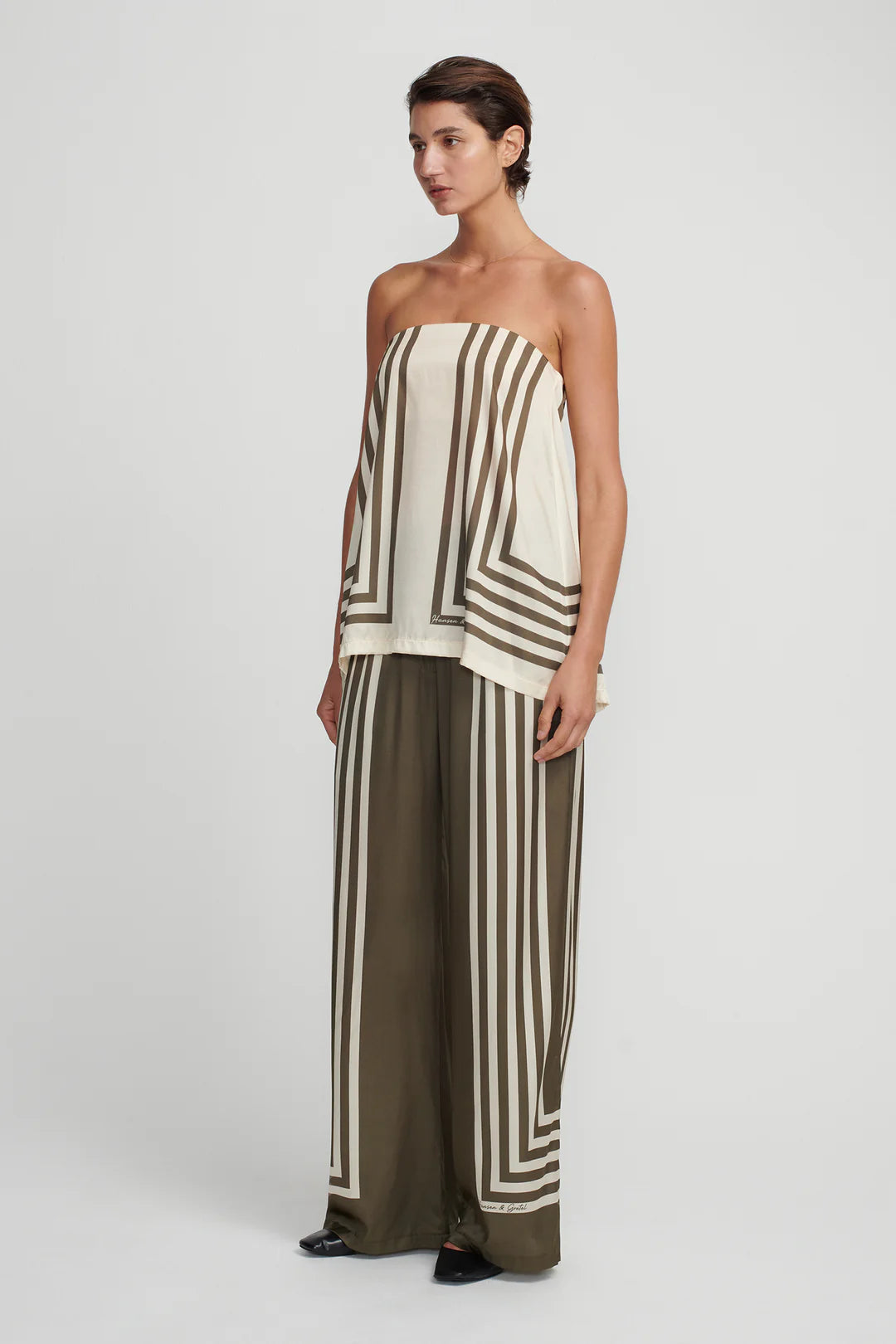 AALIYAH Women's Moss Stripe Top - Stylish Casual Blouse for Everyday Wear, Work & Outings