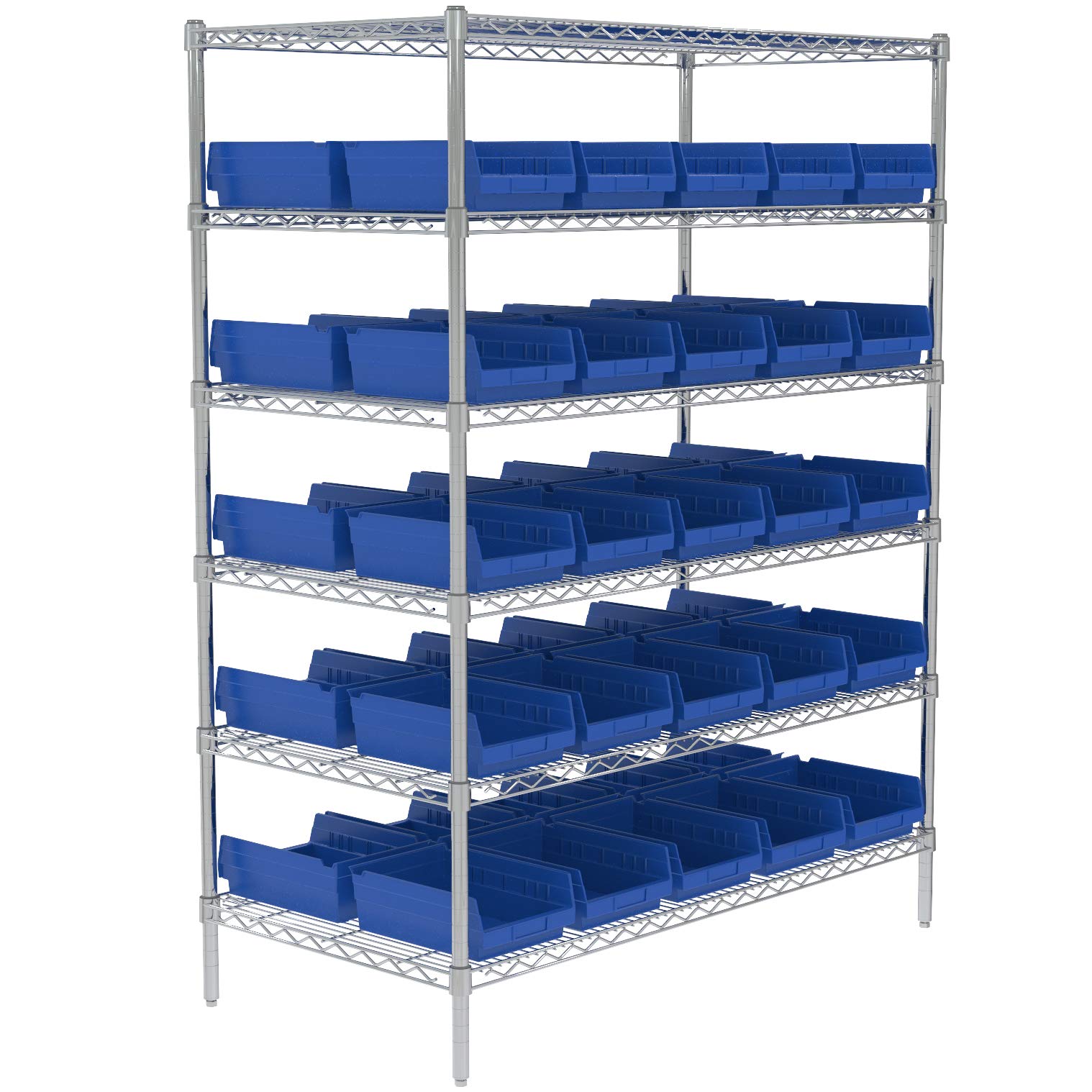 Akro-Mils 12-Pack Plastic Storage Bins for Kitchen Pantry Organization - Durable Stackable Containers in Red & Blue - Perfect for Spice Rack, Craft Supplies & Garage Tool Storage