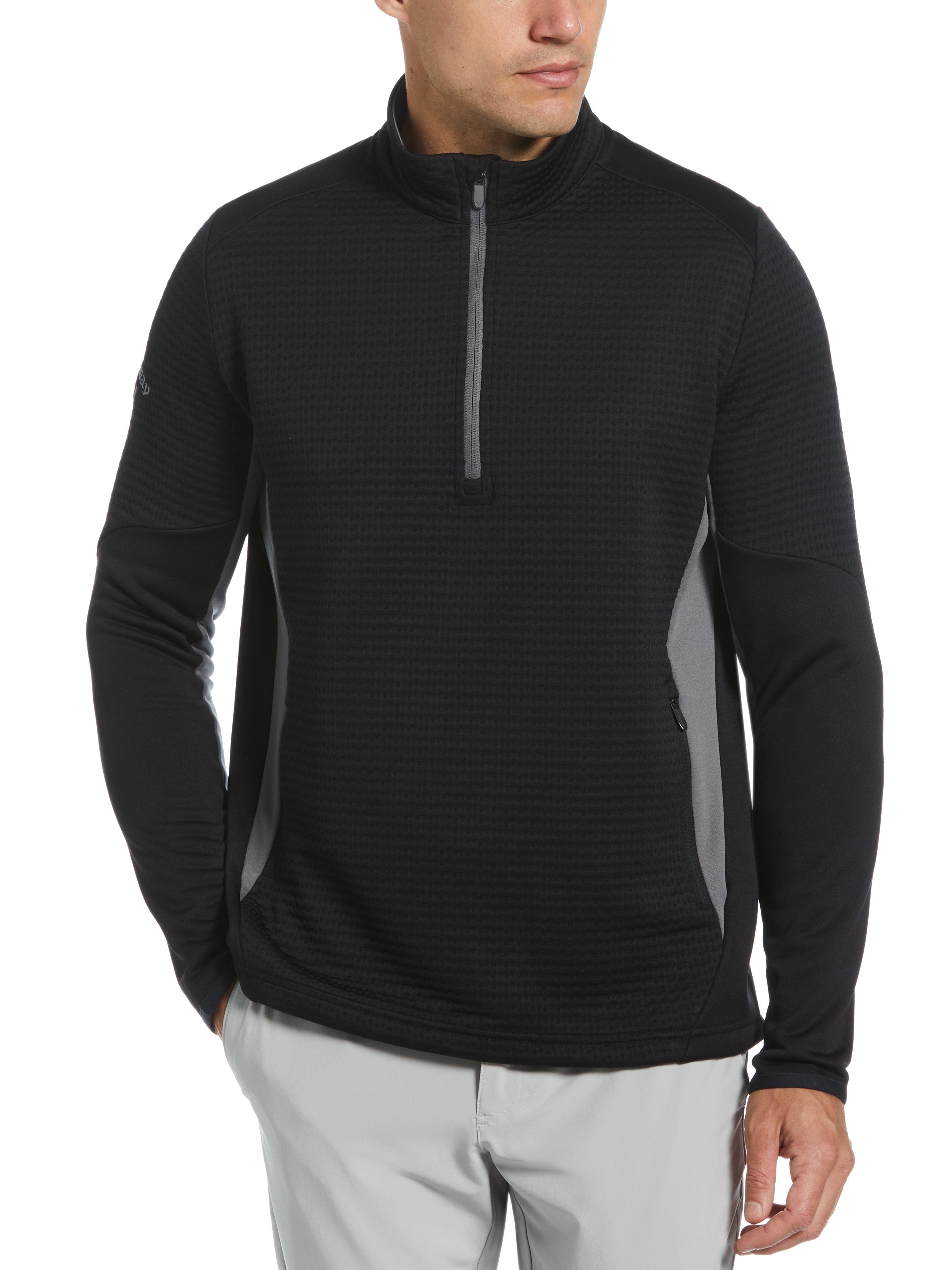 Men's Textured 1/4 Zip Golf Pullover Sweater - Lightweight & Breathable Performance Top for Golf, Casual Wear & Outdoor Activities