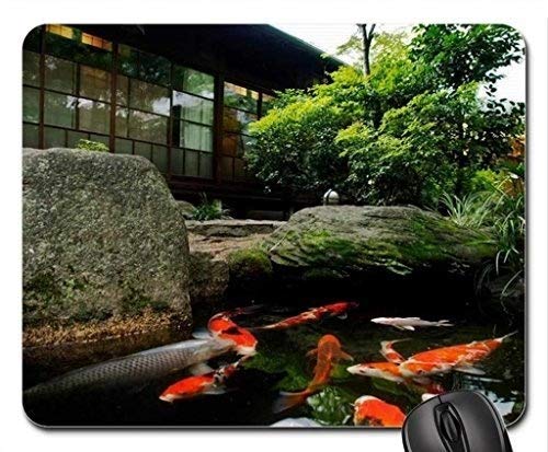 Fish Themed Gaming Mouse Pad - Non-Slip Fish Lake Design Mousepad for PC & Laptop (Perfect for Gamers, Office Work & Home Use)