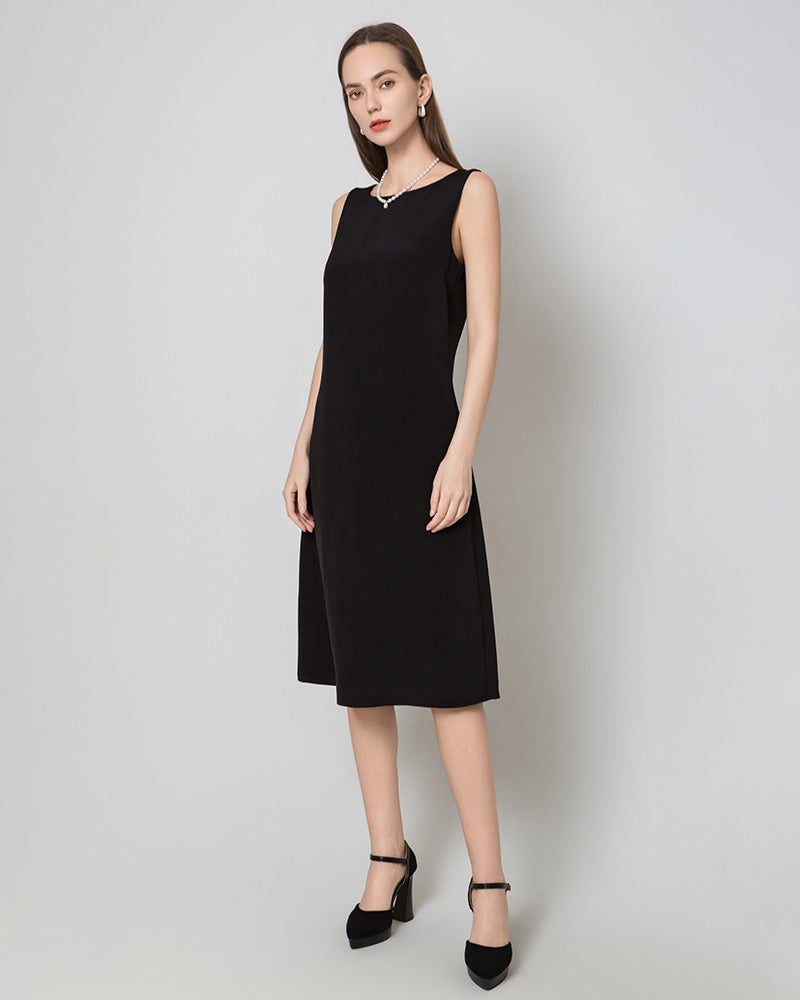 40 Momme Pure Mulberry Silk Midi Dress - Women's Elegant Summer Dress for Weddings, Parties & Special Occasions