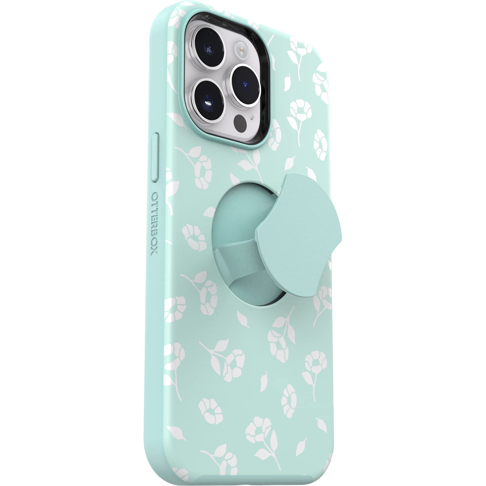 OtterBox iPhone 14 Pro Case - OtterGrip Symmetry Series with Built-in Grip | MagSafe Compatible | Raised Edges for Camera & Screen Protection | Blue Poppies by the Sea Design | Perfect for Outdoor Activities & Daily Use