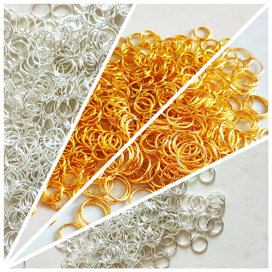 Teraiya's 2000pcs Jump Rings Kit - Gold & Silver Small & Large Jump Rings for Jewelry Making, DIY Crafts, Necklaces, Bracelets, Earrings - Perfect for Beading, Chainmail, and Wire Work Projects